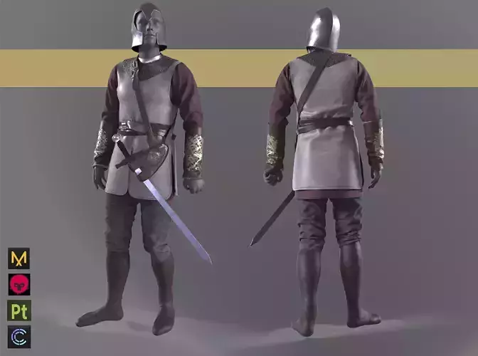 Medieval Soldier Warrior armor knight clothes