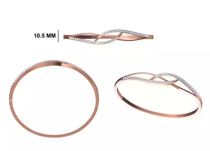 Women Bangle Bracelet STL JCD Details