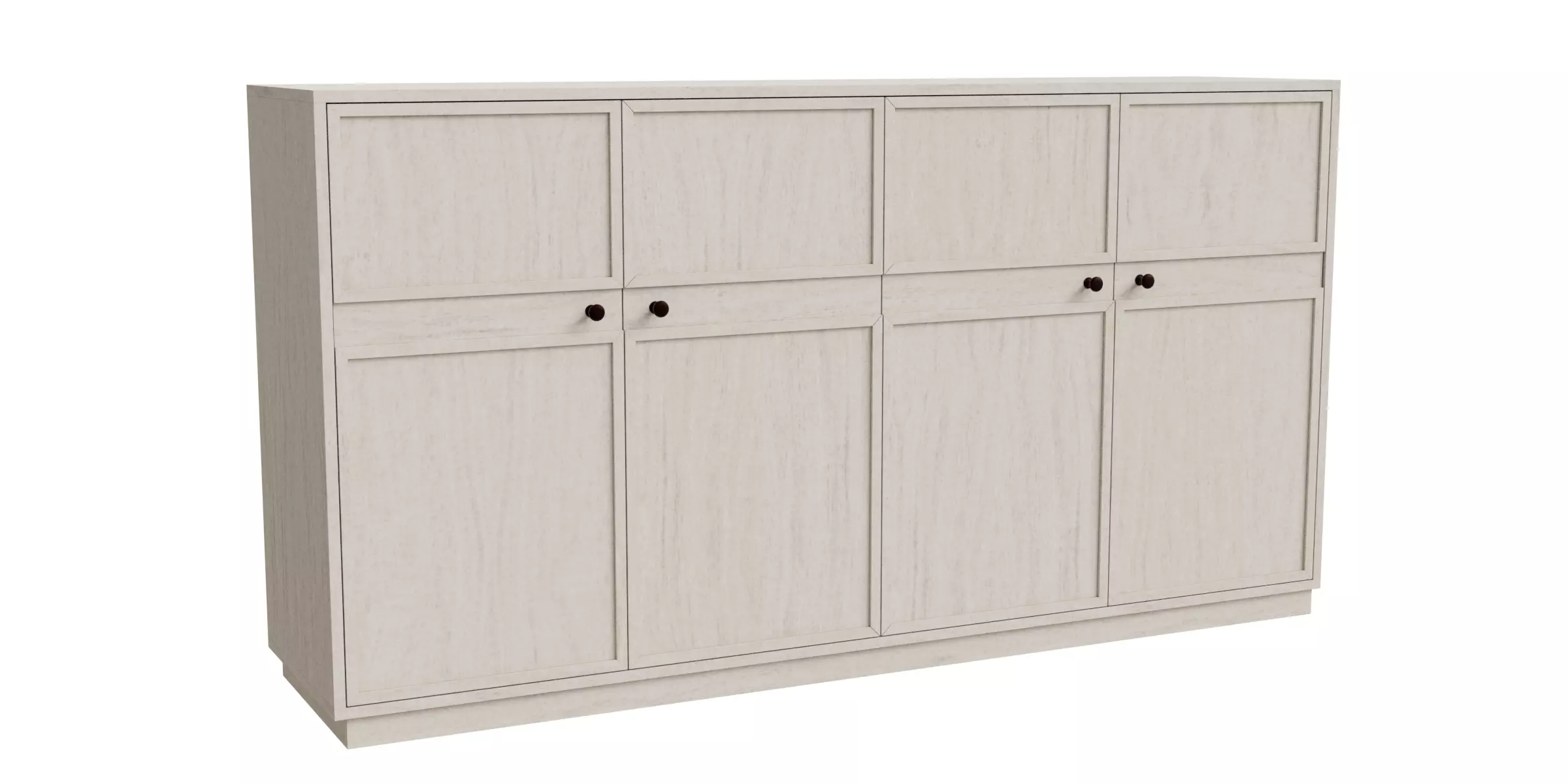 Transitional Wood Veneer 4-Door 3D model