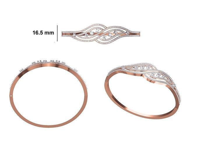Women Bangle Bracelet STL JCD Details 3D print model