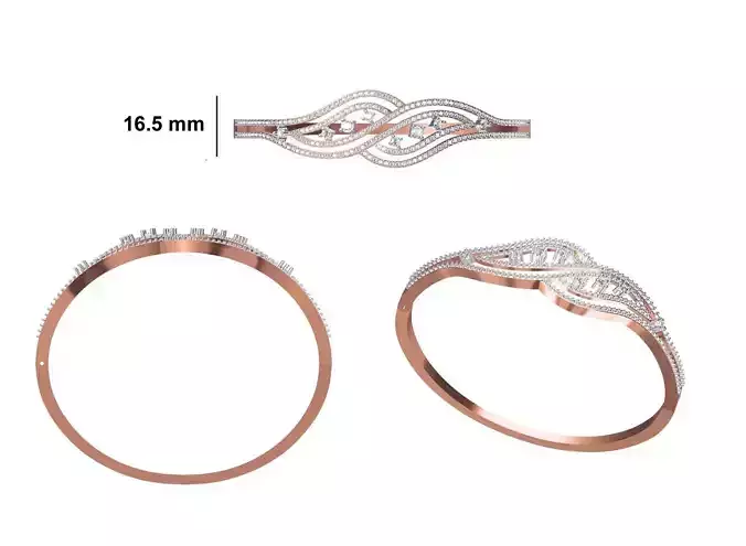 Women Bangle Bracelet STL JCD Details