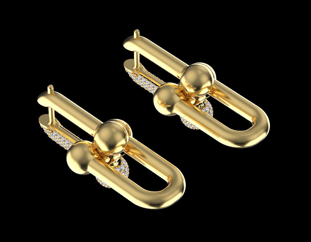 earrings chain 3D print model_7