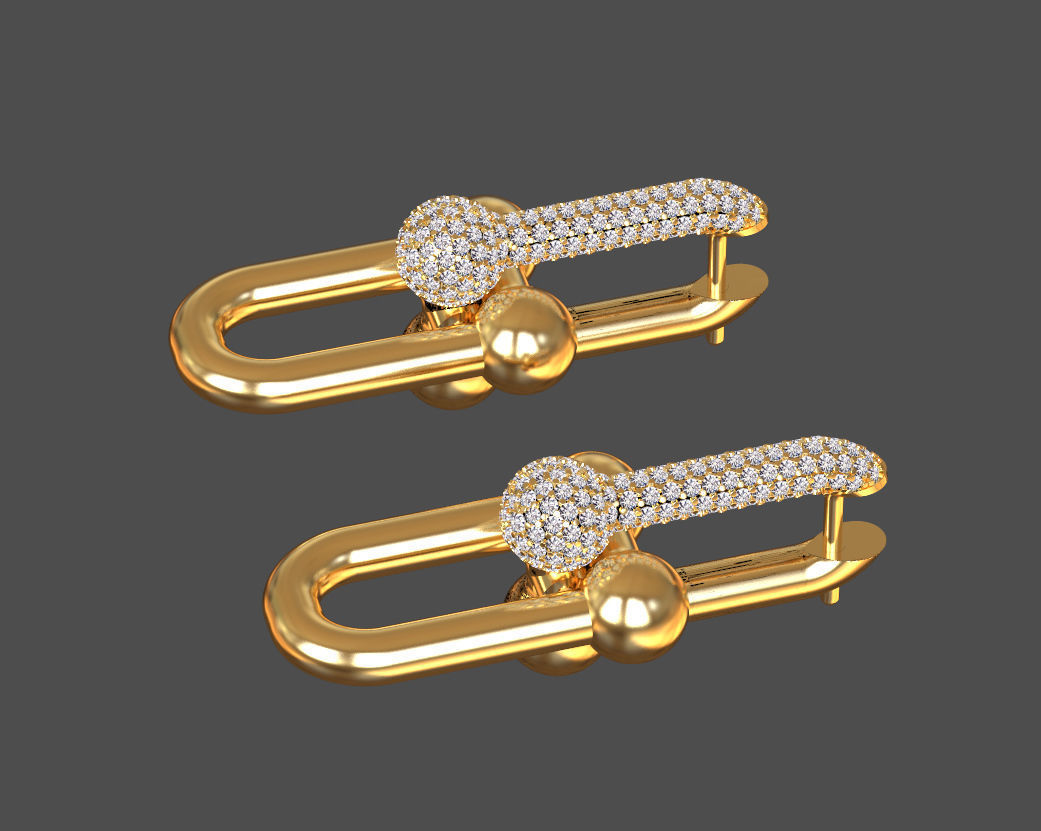 earrings chain 3D print model_11