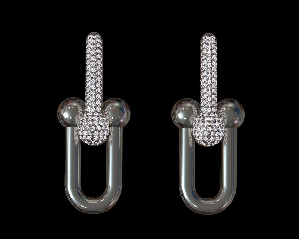 earrings chain 3D print model_8