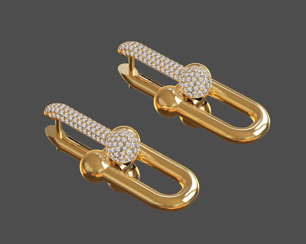 earrings chain 3D print model_4