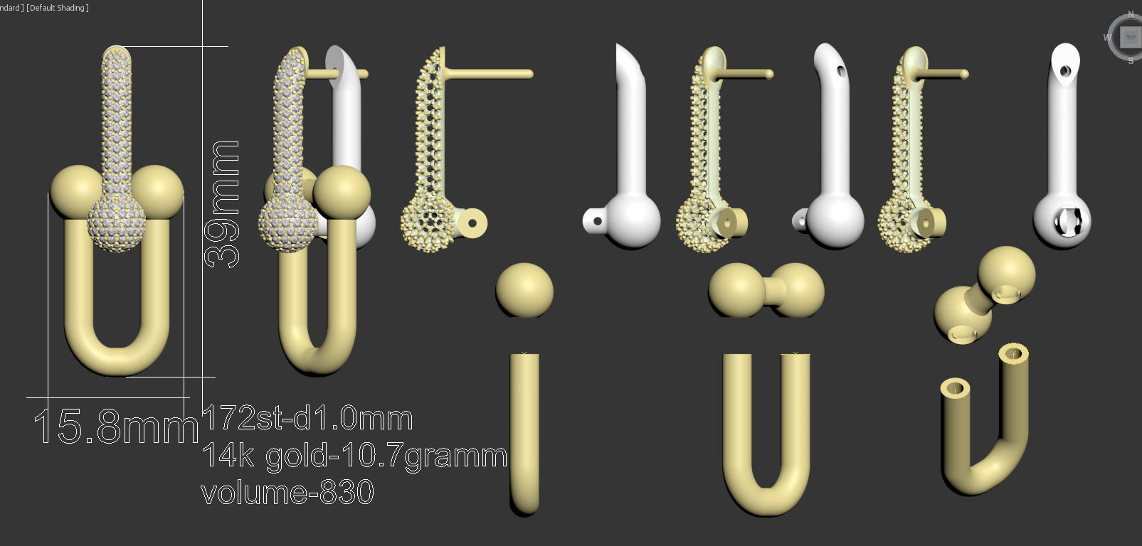 earrings chain 3D print model_2