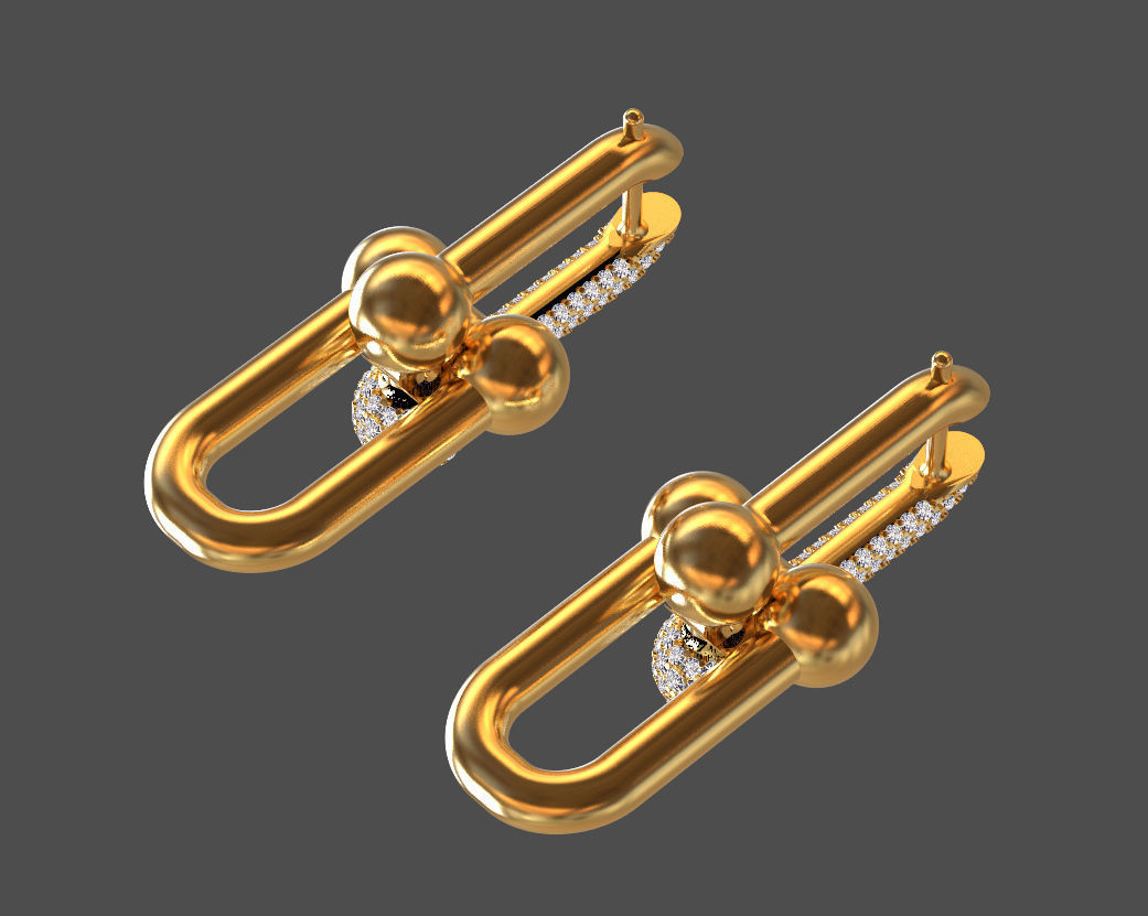 earrings chain 3D print model_10