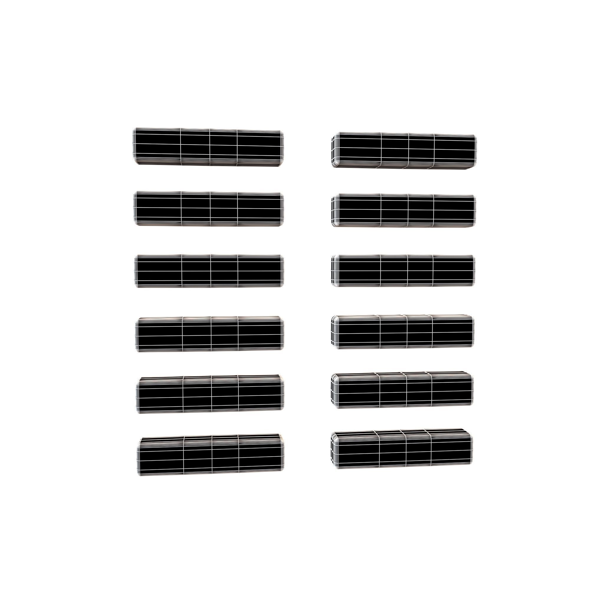 I Ching Hexagrams 2 kun v1 001 Low-poly 3D model_4