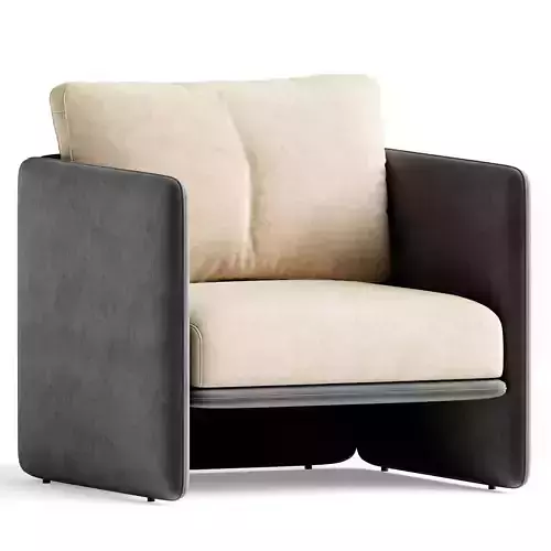 Square Armchair Upholstered in Custom