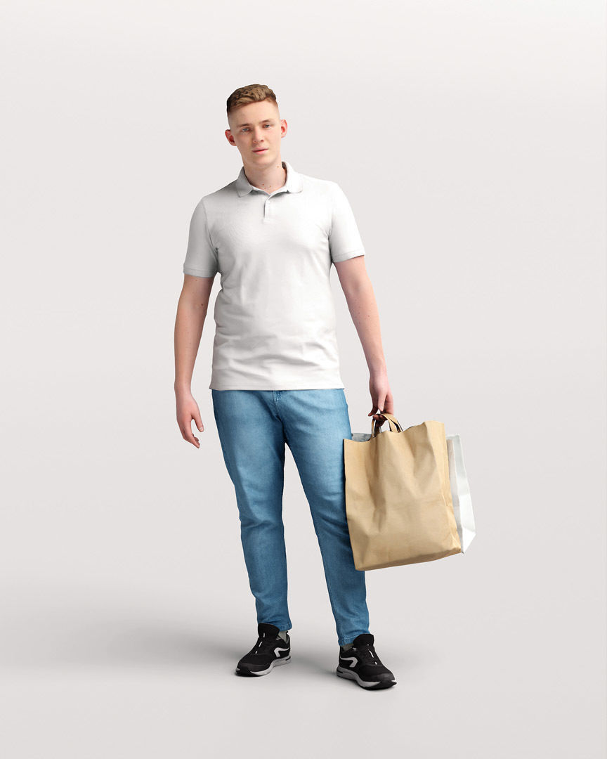 Humano 12- Collection 2208 - SHOPPING PEOPLE - 12 x 3D models  3D model_2