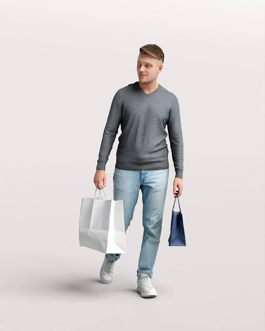 Humano 12- Collection 2208 - SHOPPING PEOPLE - 12 x 3D models  3D model_1
