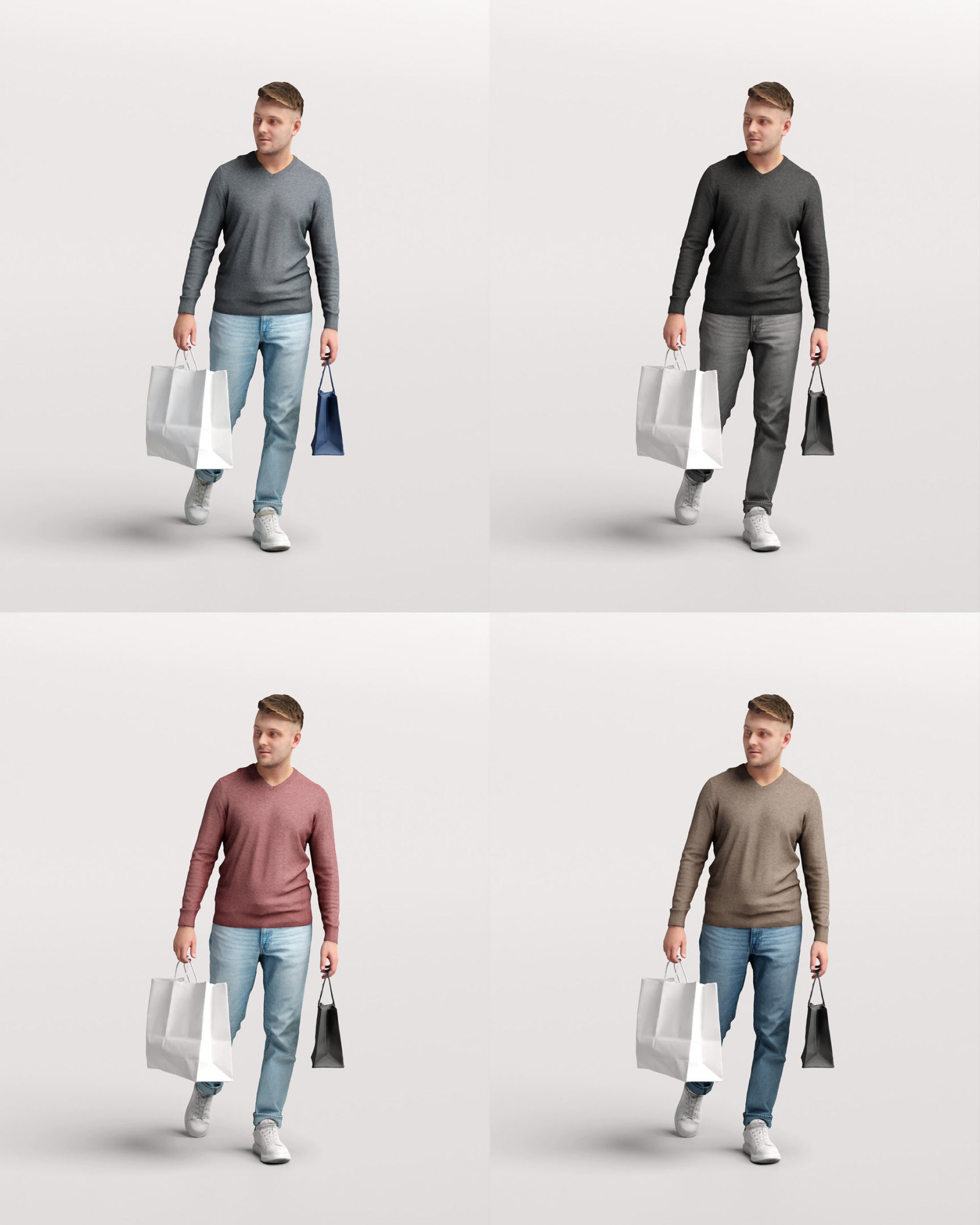 Humano 12- Collection 2208 - SHOPPING PEOPLE - 12 x 3D models  3D model_13