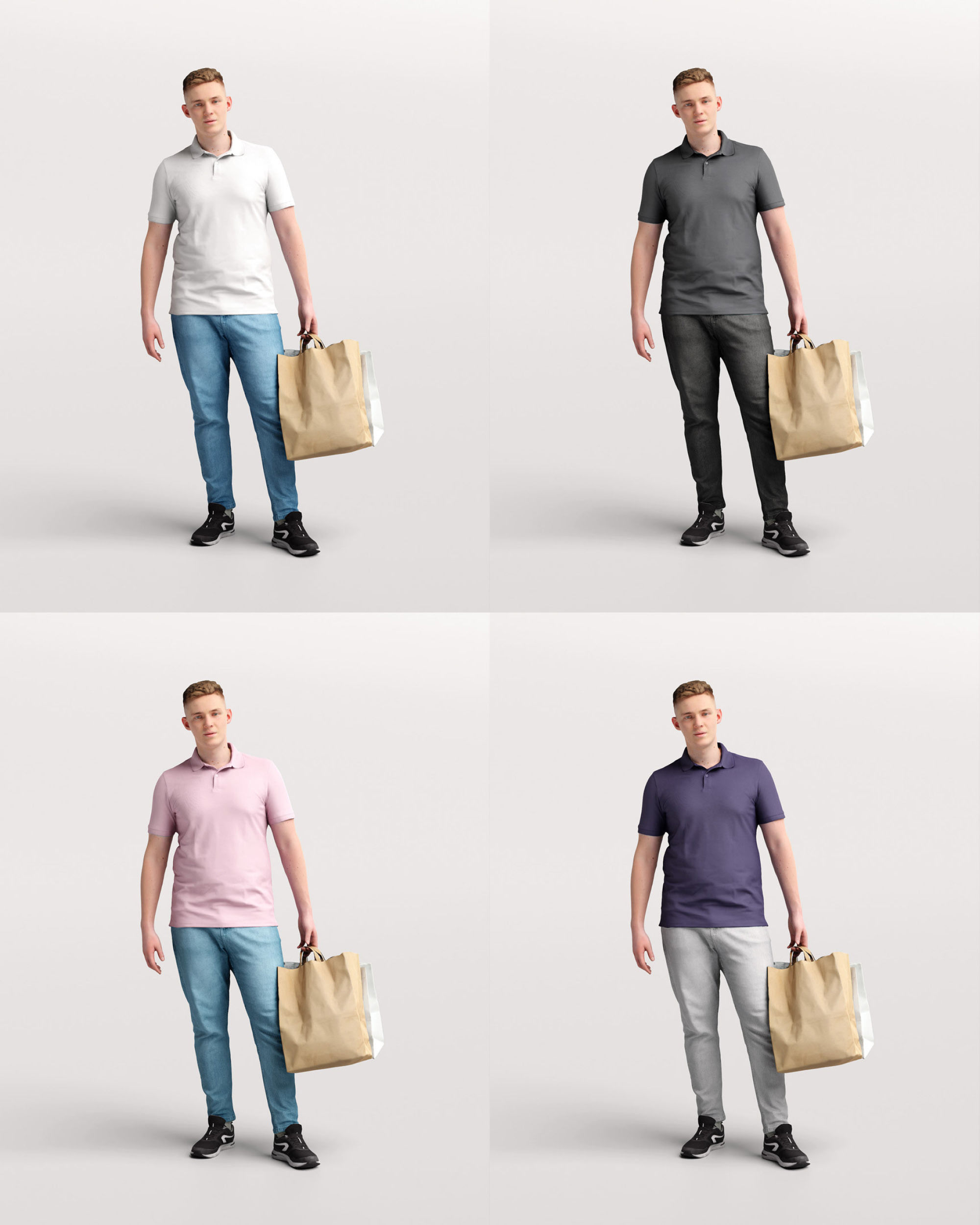 Humano 12- Collection 2208 - SHOPPING PEOPLE - 12 x 3D models  3D model_14