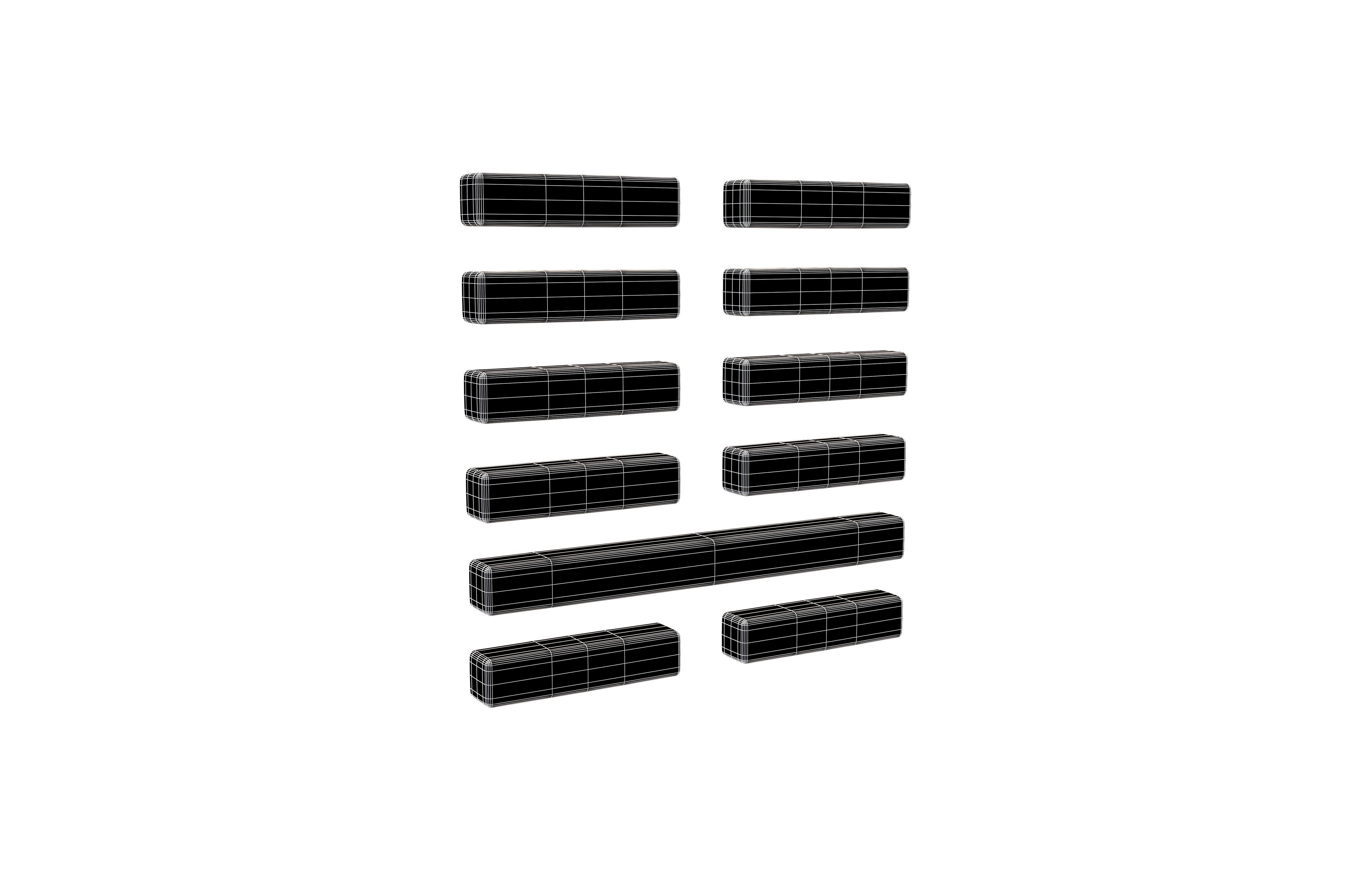 I Ching Hexagrams 7 shi v1 001 Low-poly 3D model_5
