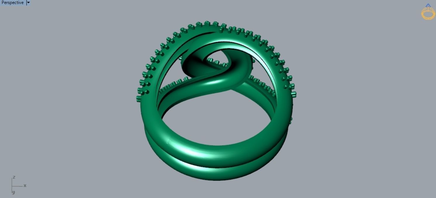 Knot Diamond Ring R 212 3D print model_6
