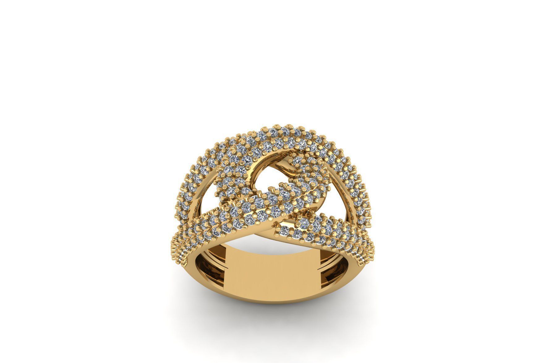 Knot Diamond Ring R 212 3D print model_1