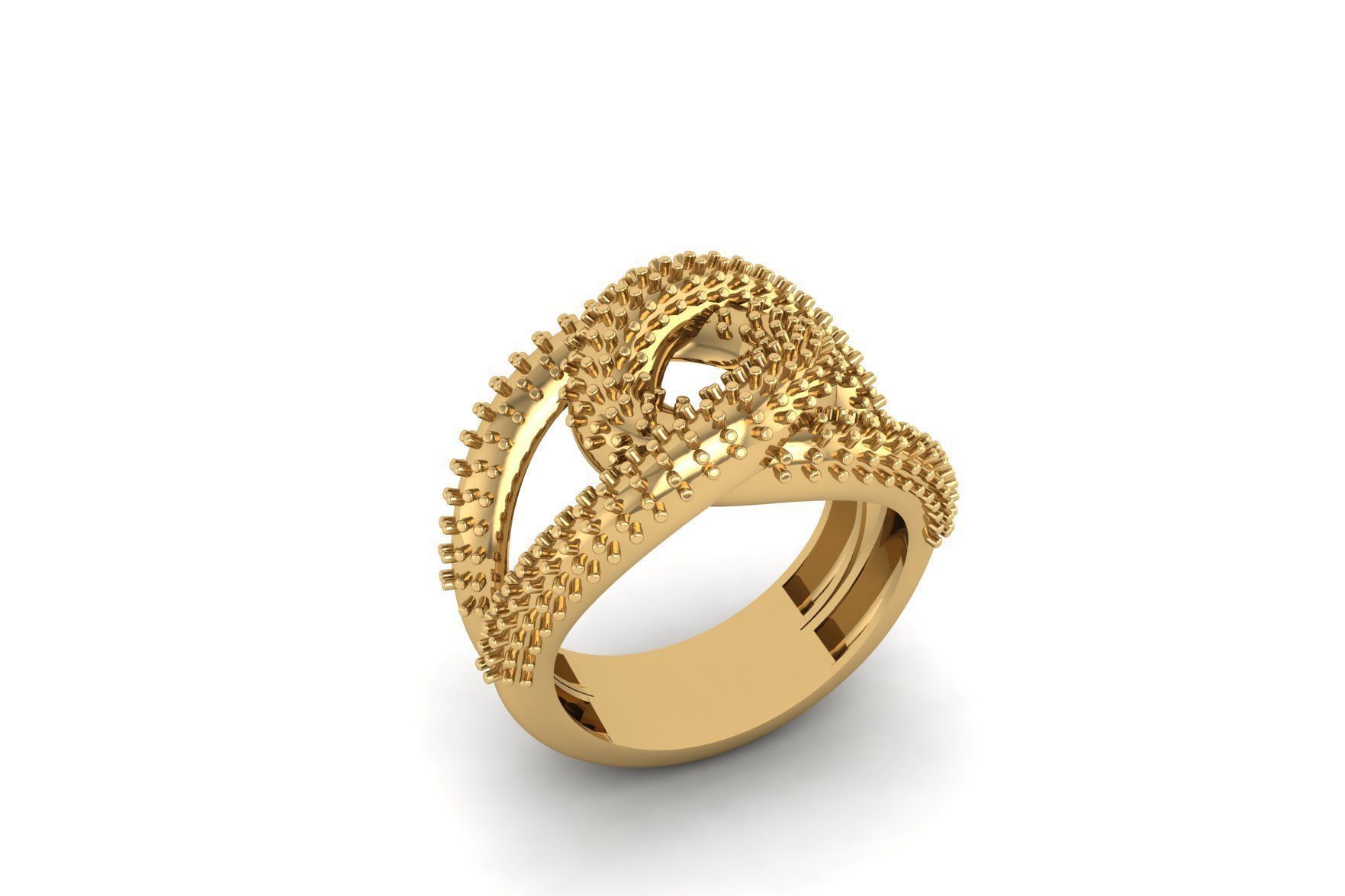 Knot Diamond Ring R 212 3D print model_3