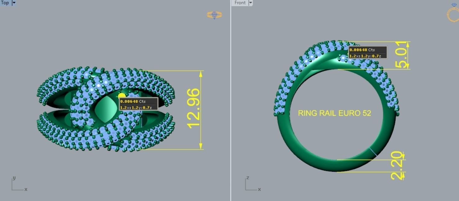 Knot Diamond Ring R 212 3D print model_4