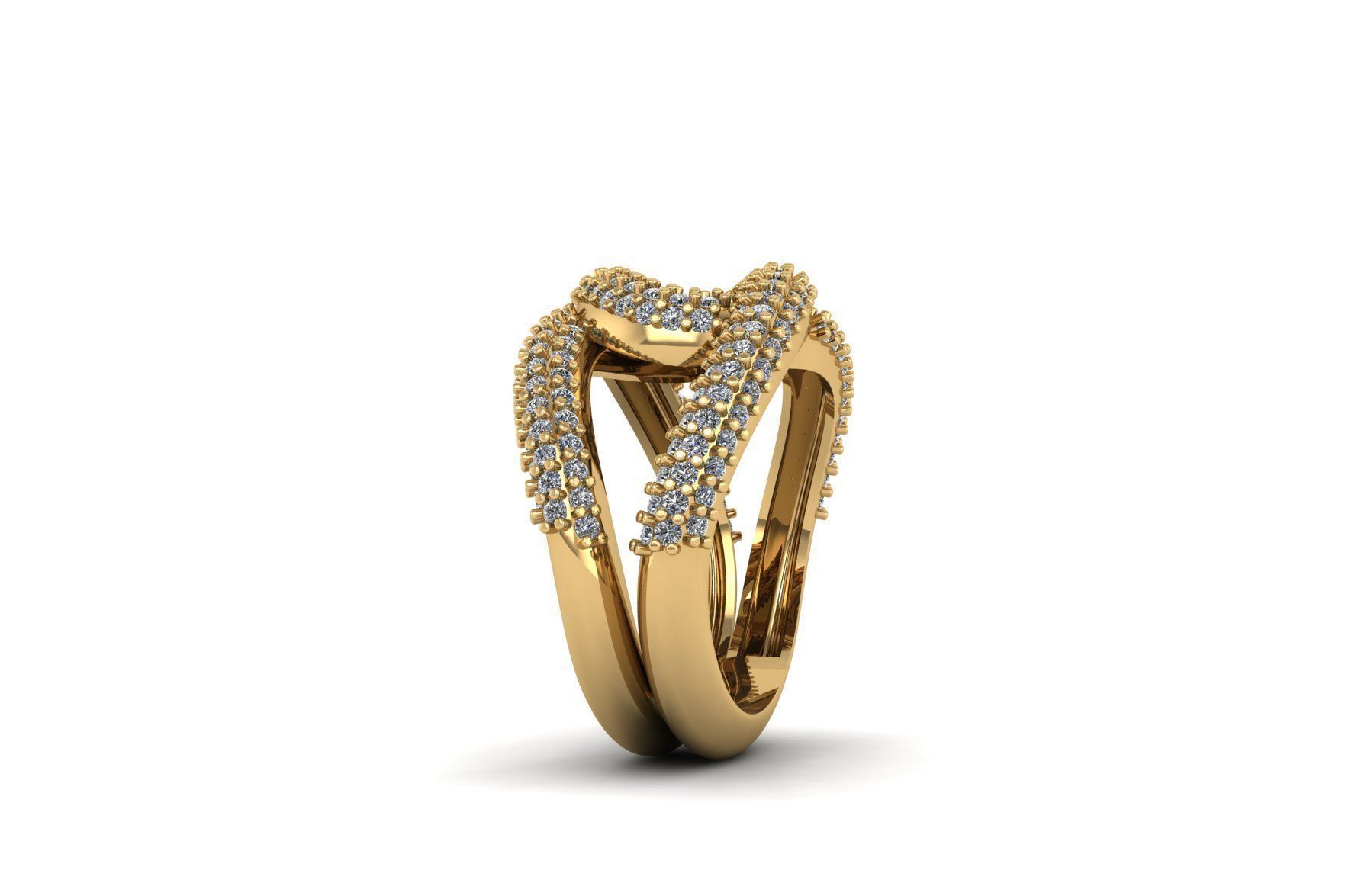 Knot Diamond Ring R 212 3D print model_2