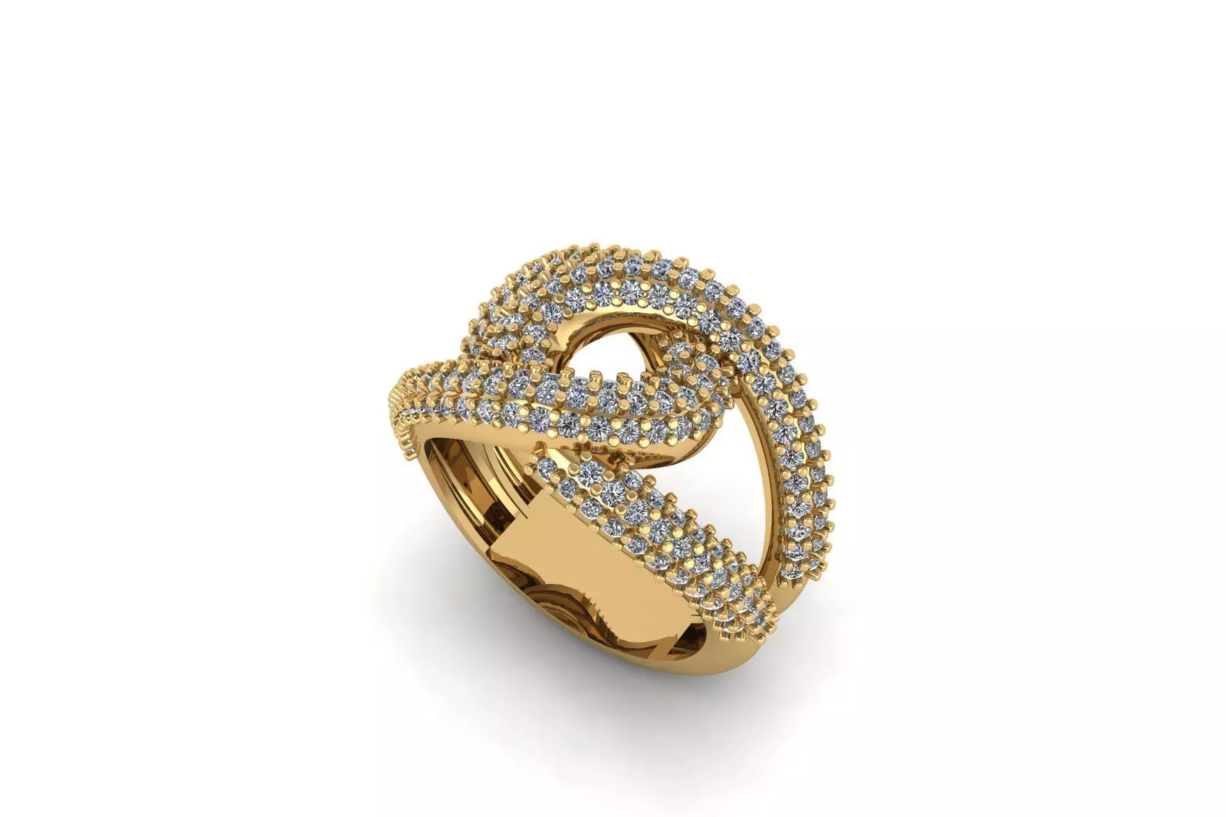 Knot Diamond Ring R 212 3D print model_0