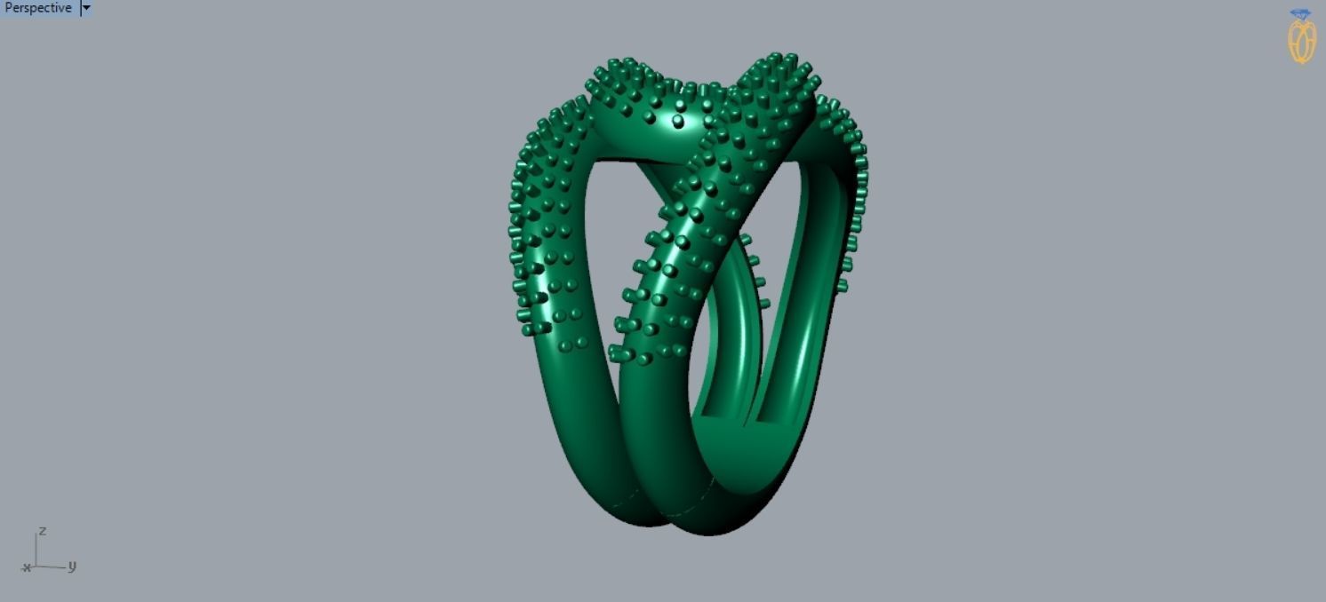 Knot Diamond Ring R 212 3D print model_7