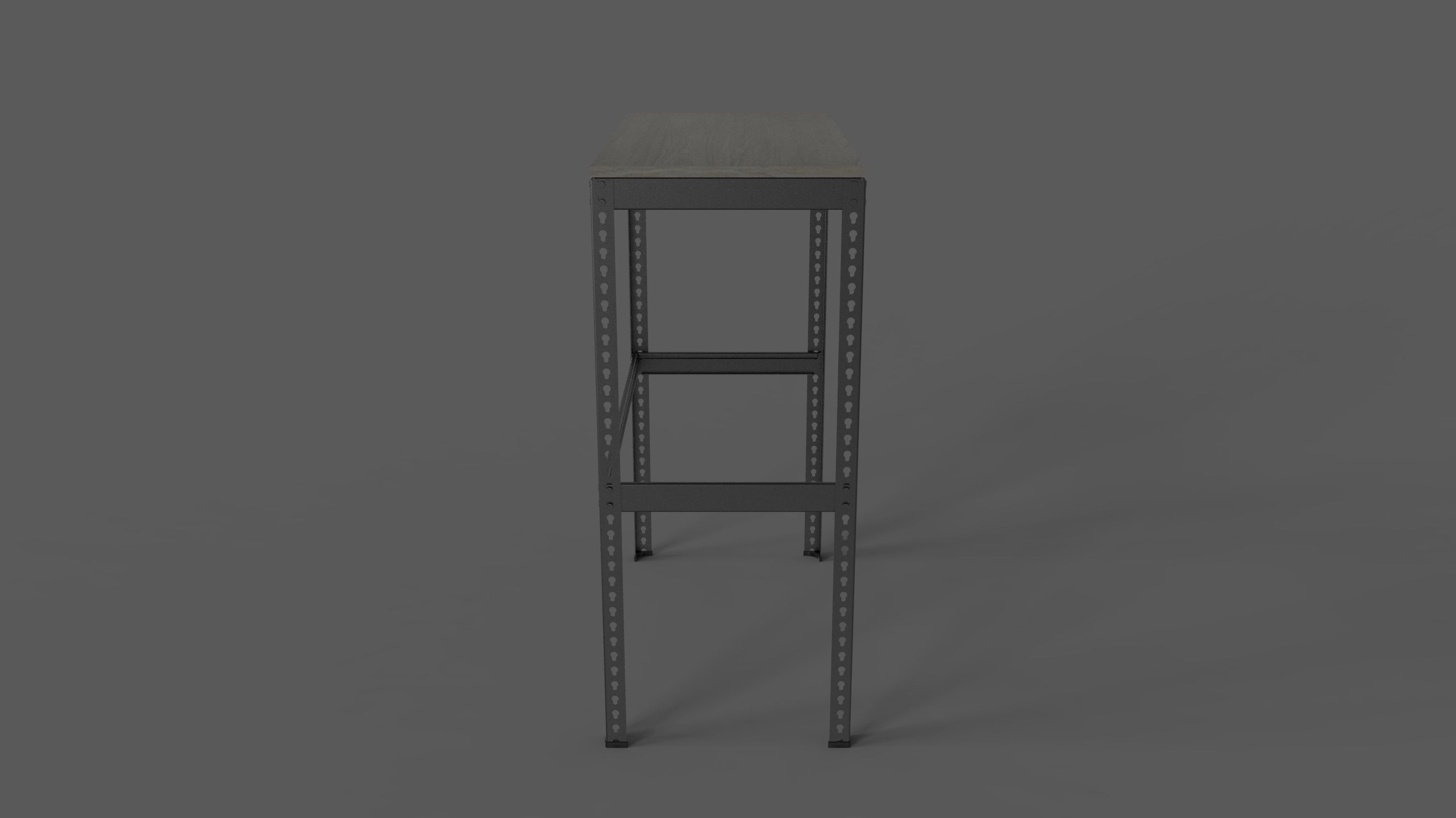 Household Item - High legged table steel frame Black 3D model_5