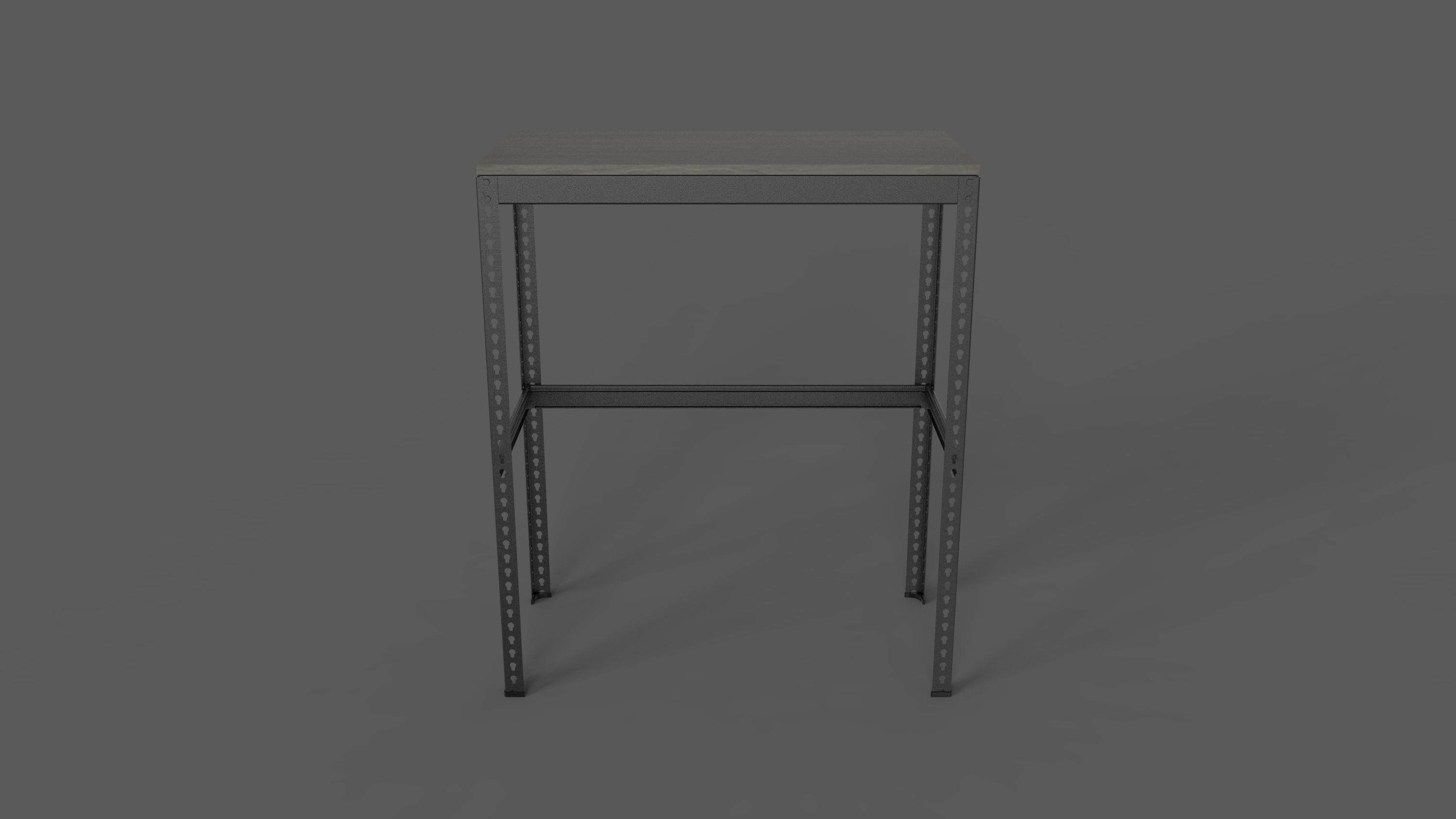 Household Item - High legged table steel frame Black 3D model_3