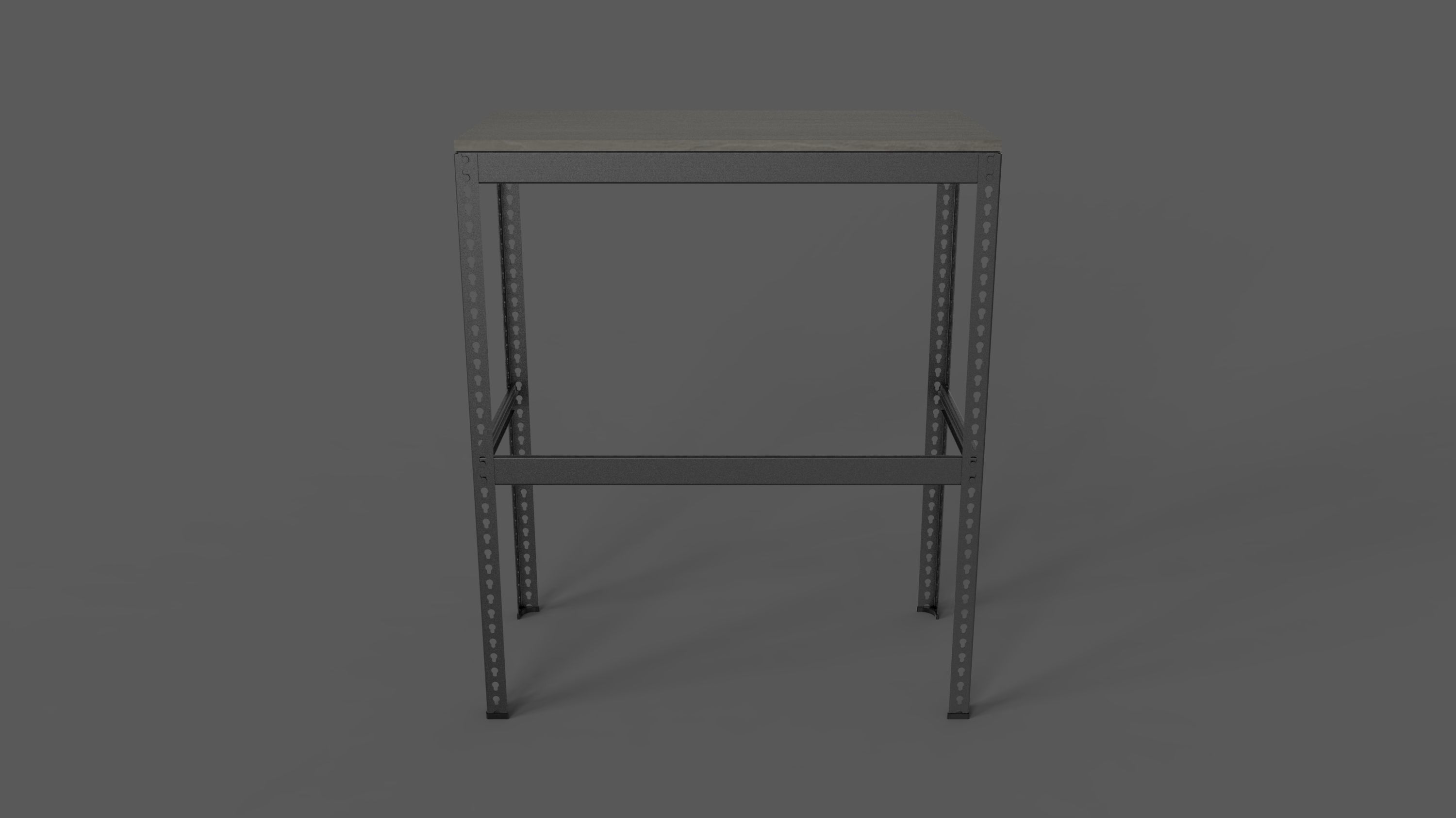 Household Item - High legged table steel frame Black 3D model_4