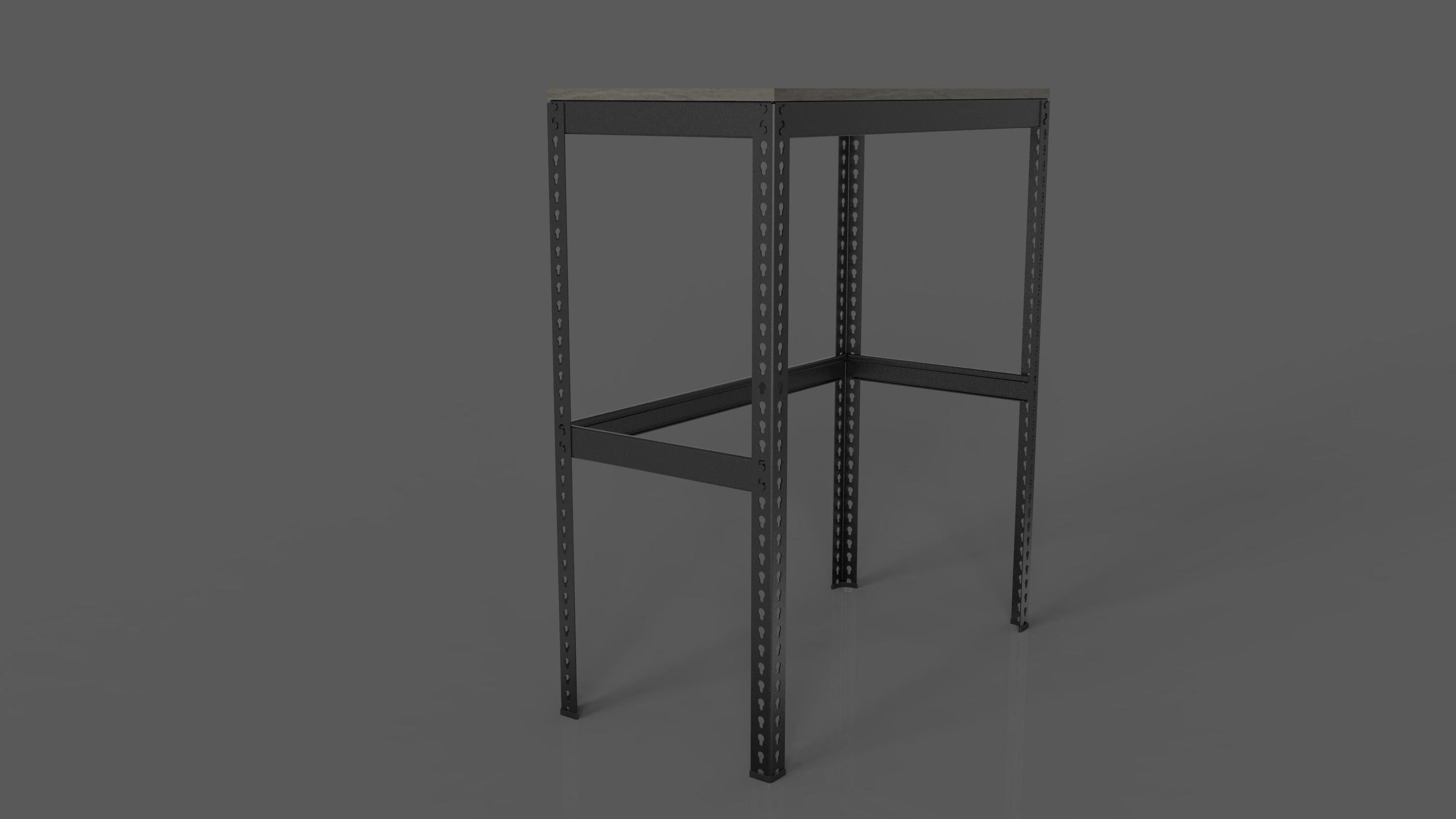 Household Item - High legged table steel frame Black 3D model_9