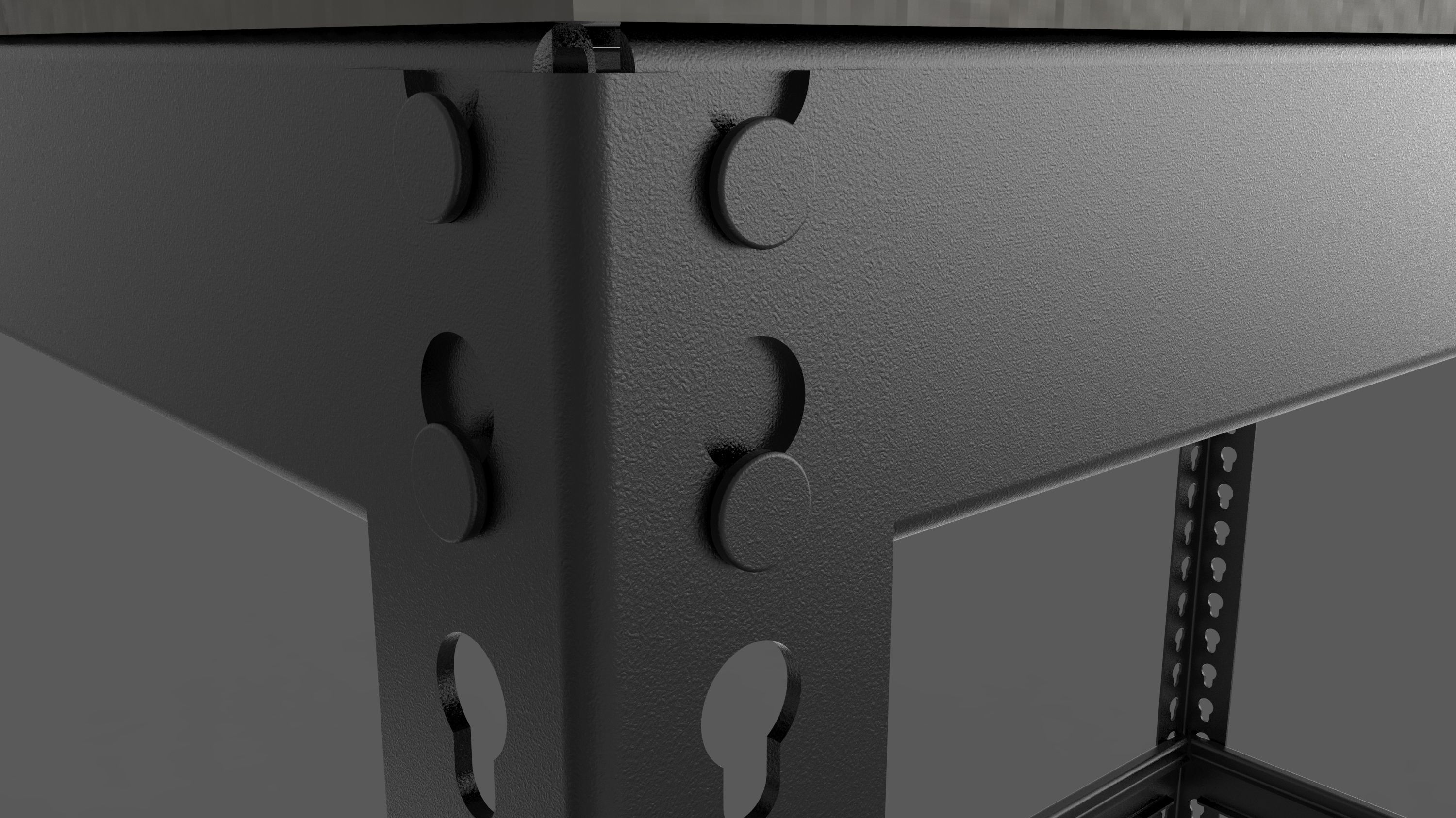 Household Item - High legged table steel frame Black 3D model_6