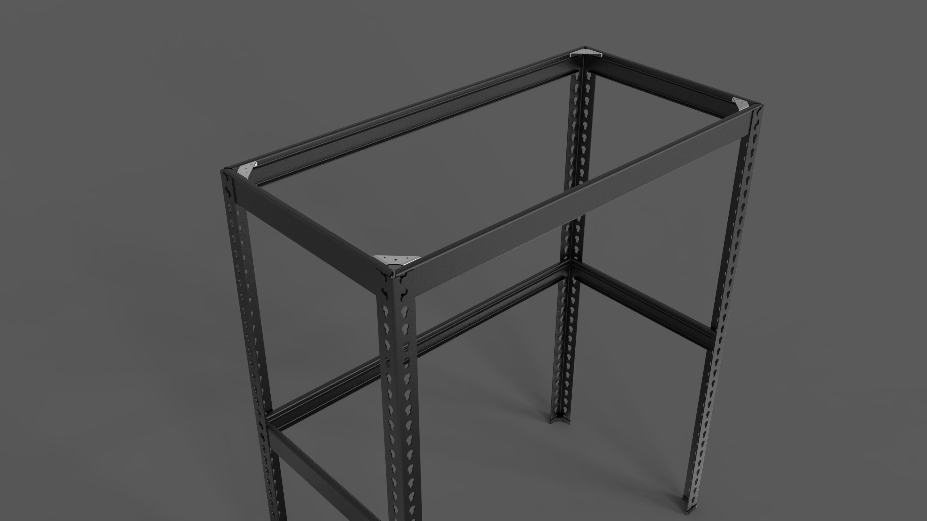 Household Item - High legged table steel frame Black 3D model_12