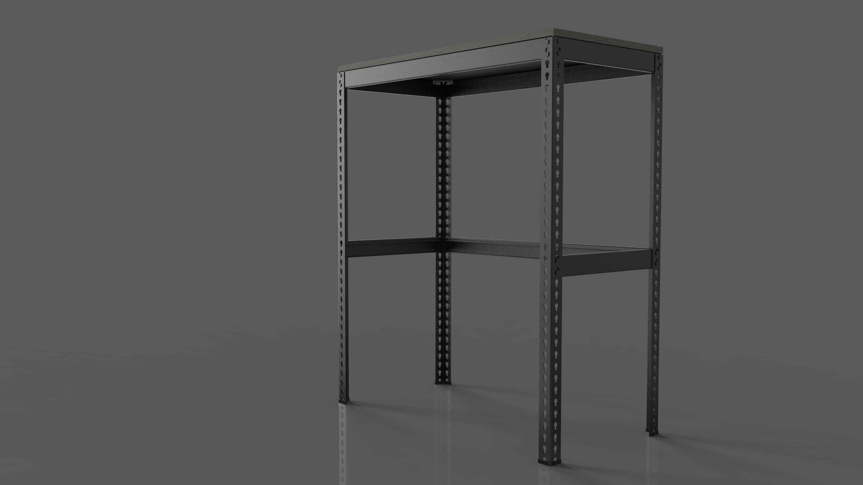 Household Item - High legged table steel frame Black 3D model_11