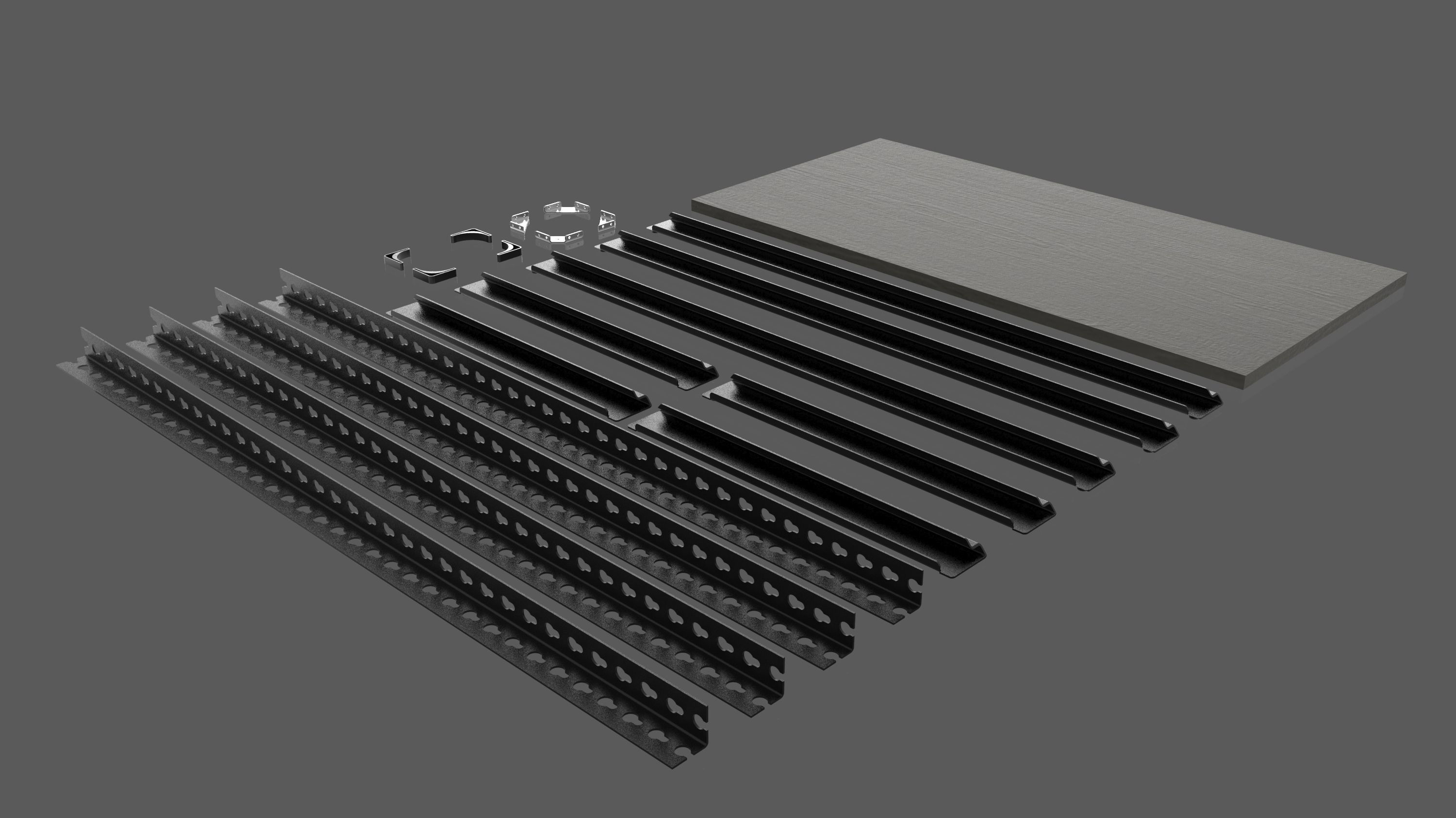 Household Item - High legged table steel frame Black 3D model_14