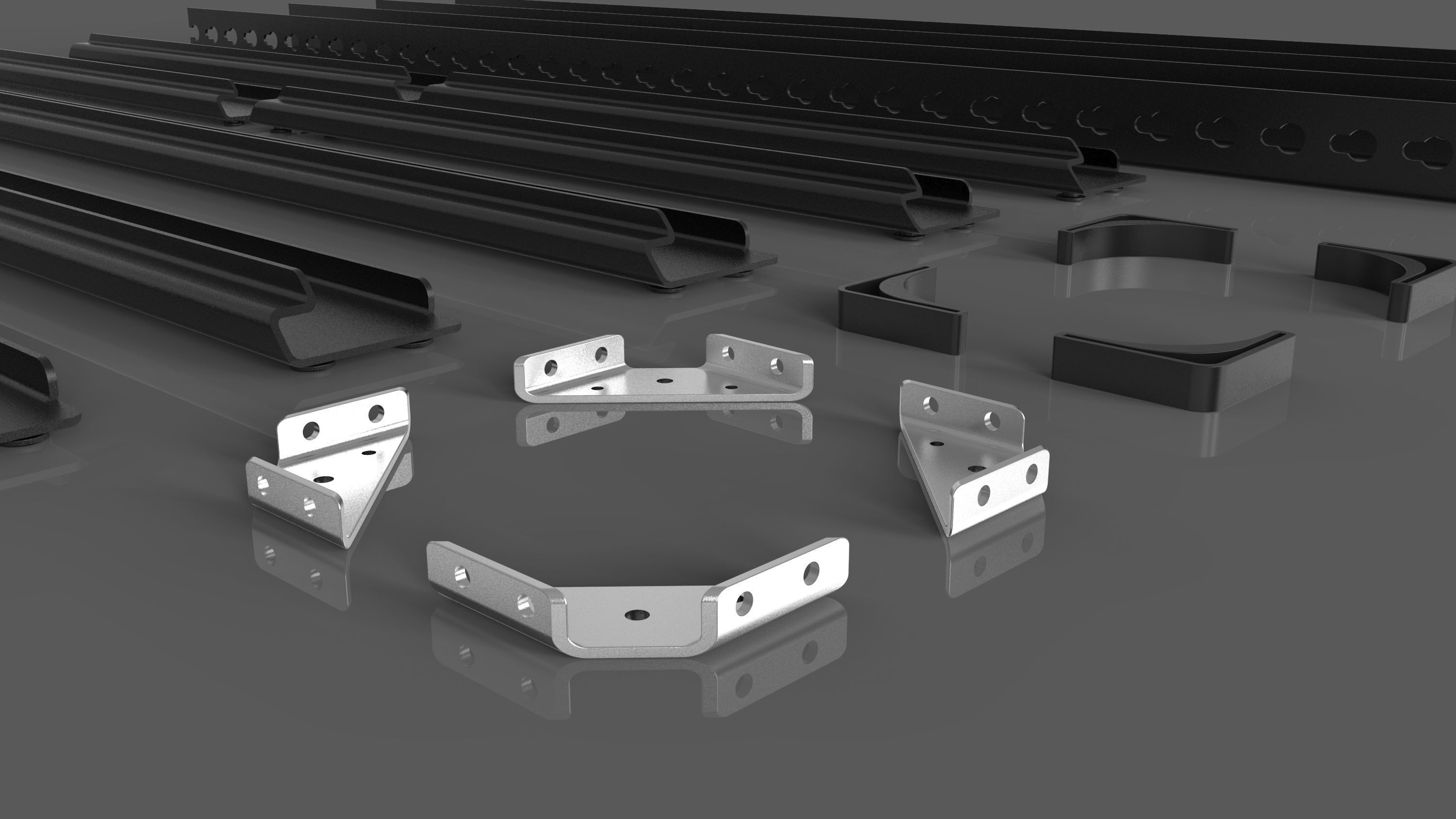 Household Item - High legged table steel frame Black 3D model_13