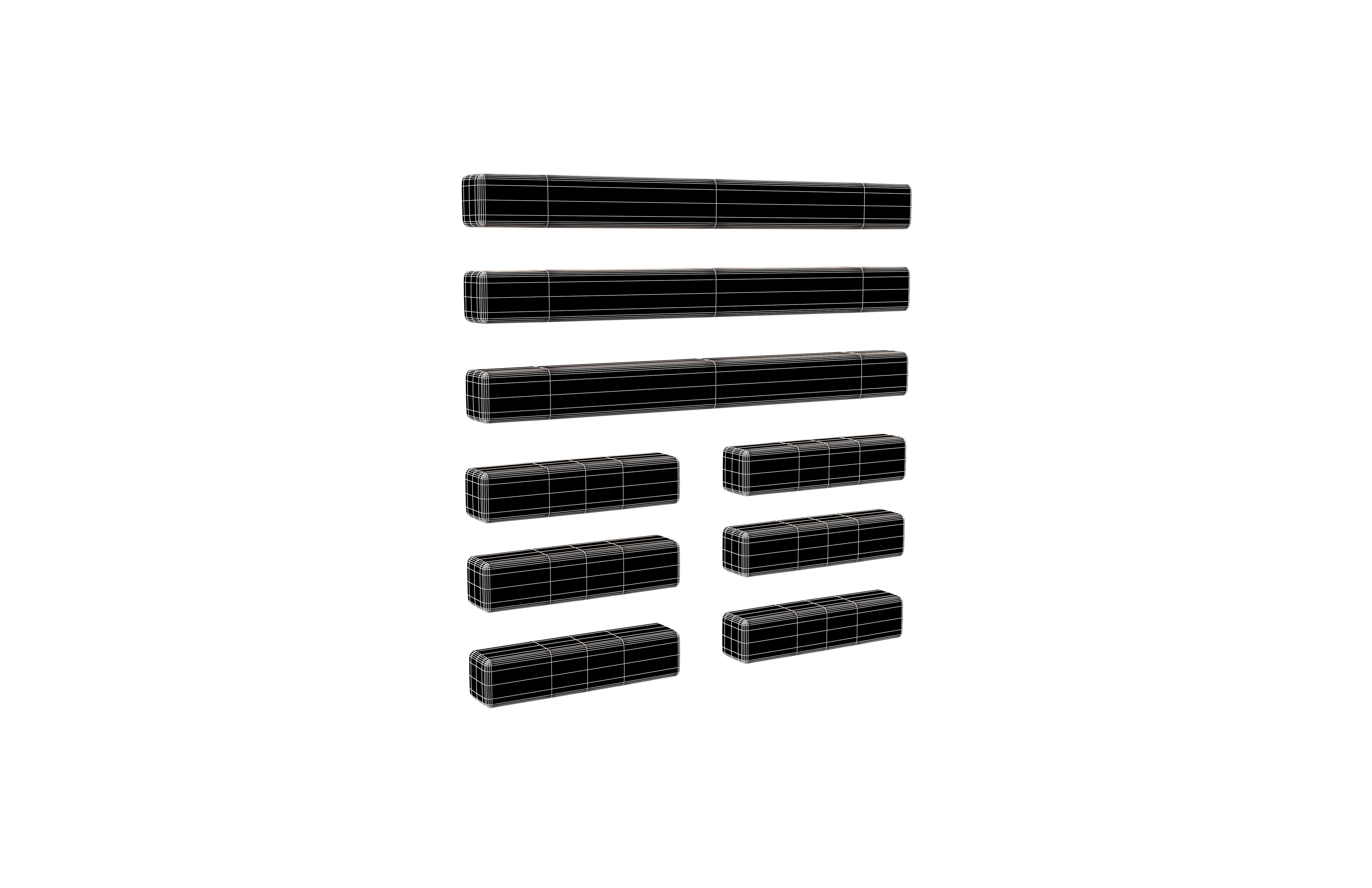 I Ching Hexagrams 12 pi v1 001 Low-poly 3D model_4