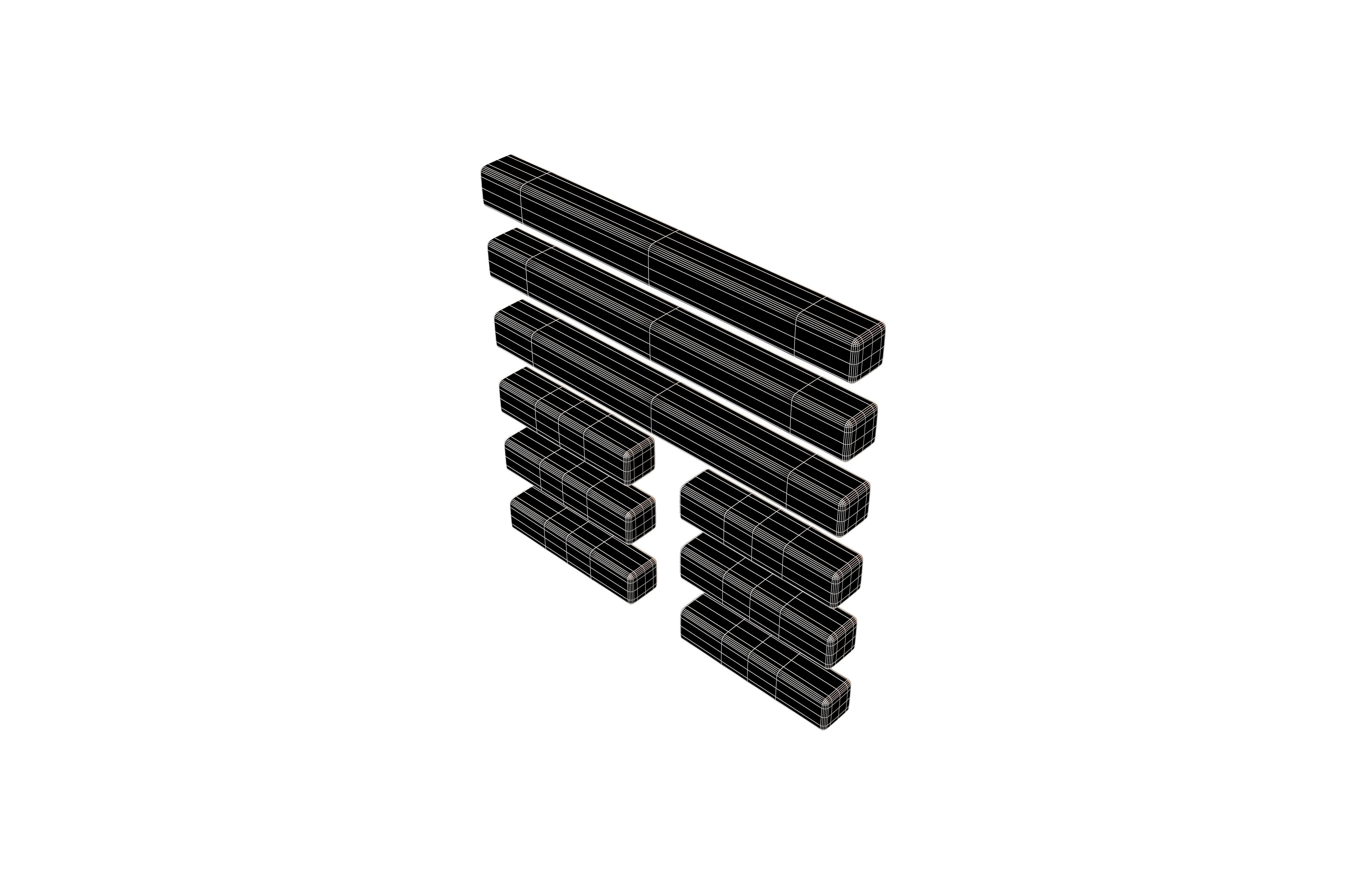 I Ching Hexagrams 12 pi v1 001 Low-poly 3D model_7