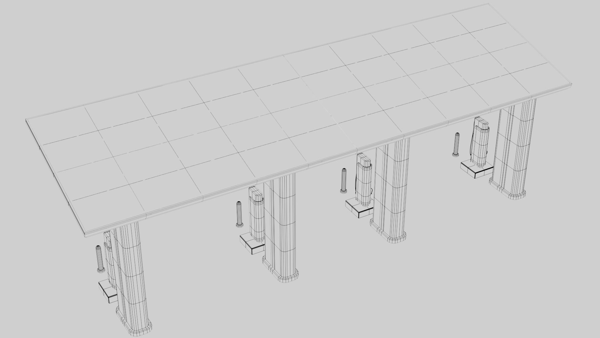 Electric Charging Station Car Low Poly  Low-poly 3D model_4