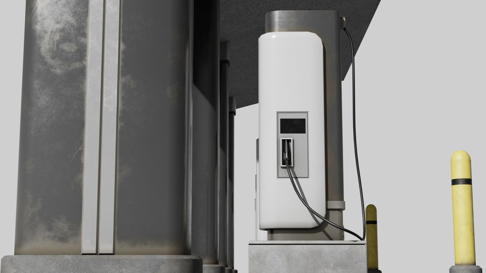 Electric Charging Station Car Low Poly  Low-poly 3D model_2