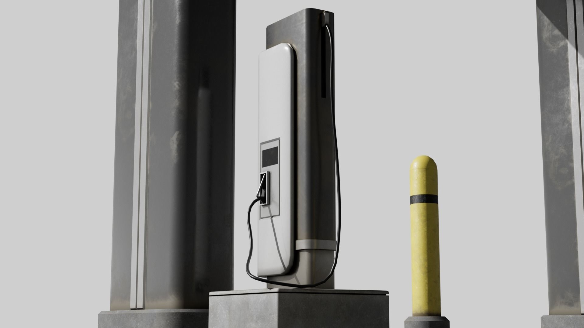 Electric Charging Station Car Low Poly  Low-poly 3D model_3