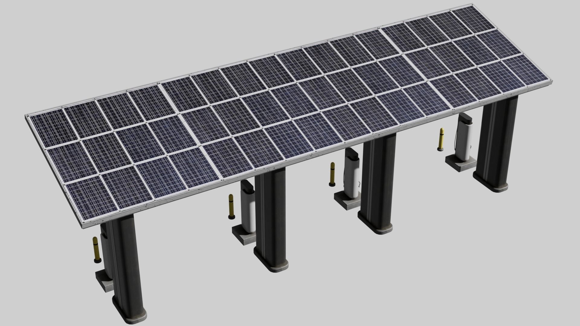 Electric Charging Station Car Low Poly  Low-poly 3D model_1