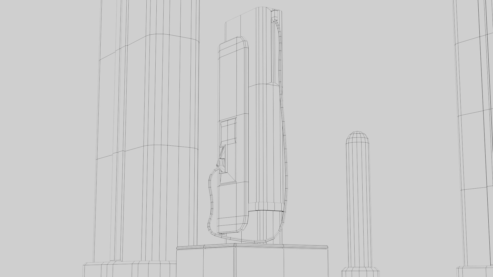 Electric Charging Station Car Low Poly  Low-poly 3D model_6