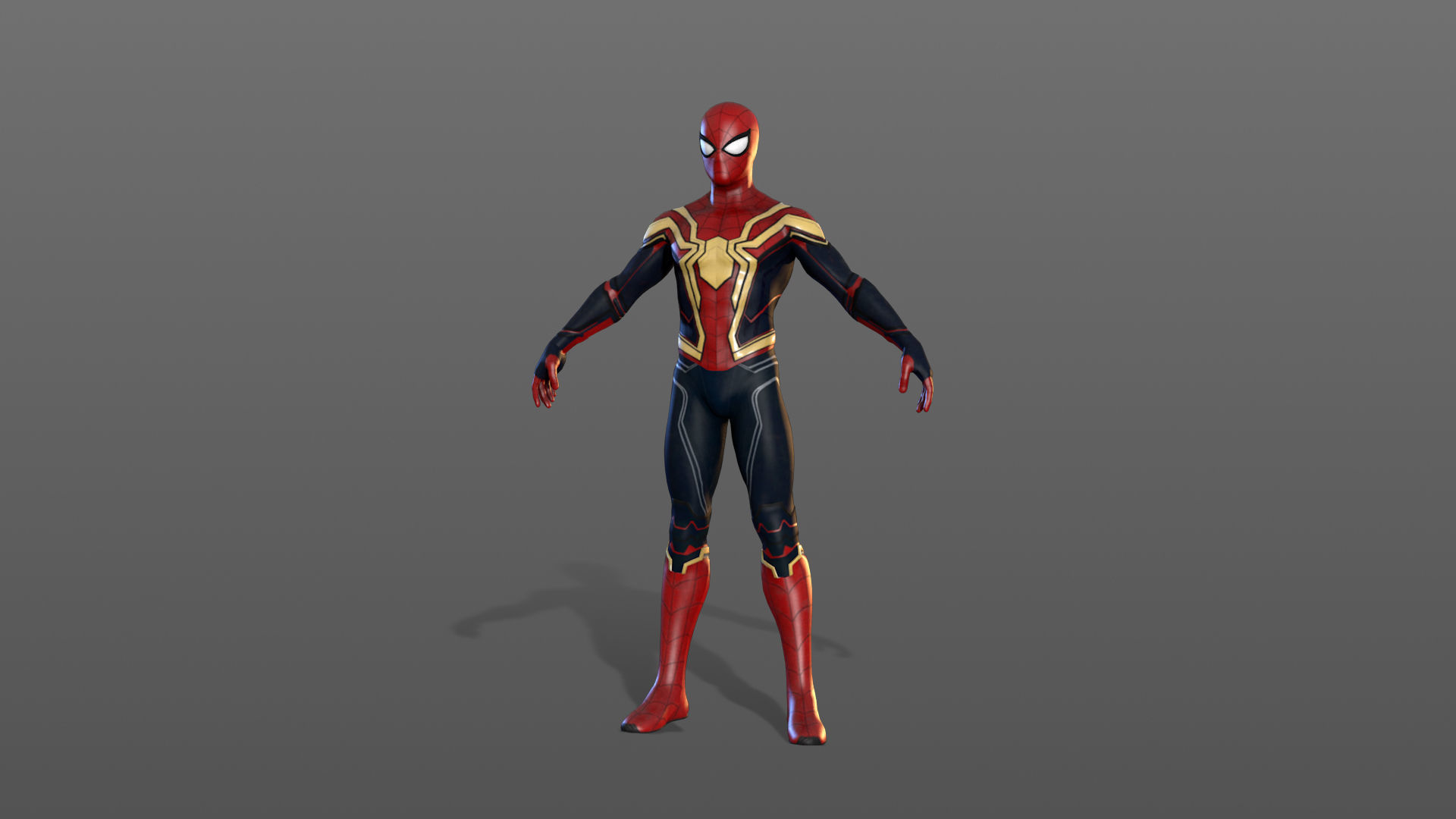 Rigged Spider-Man Low-poly 3D model_4