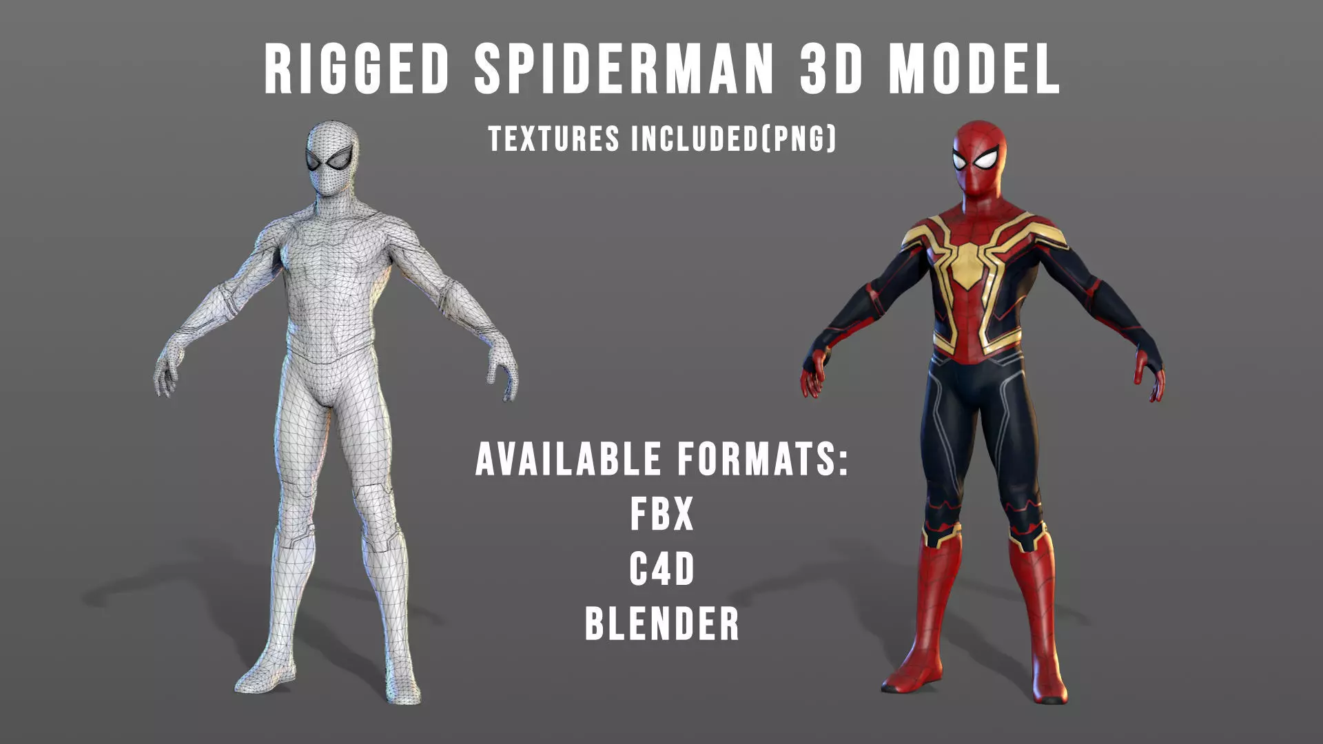 Rigged Spider-Man Low-poly 3D model_0