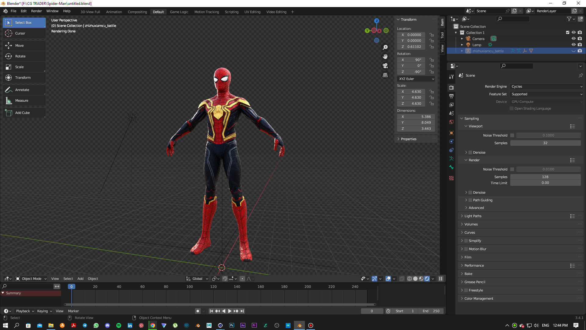 Rigged Spider-Man Low-poly 3D model_2