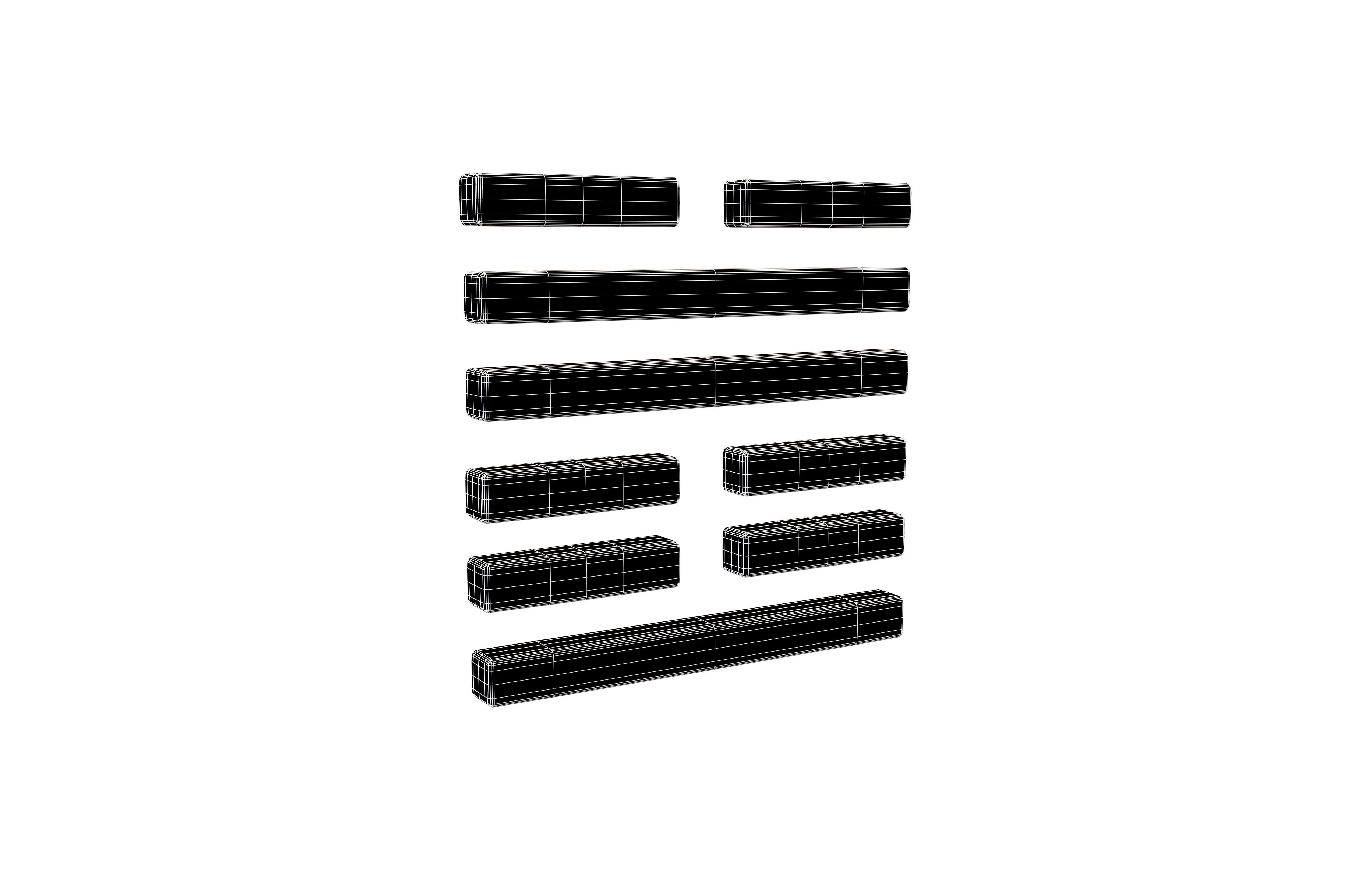 I Ching Hexagrams 17 sui v1 001 Low-poly 3D model_4