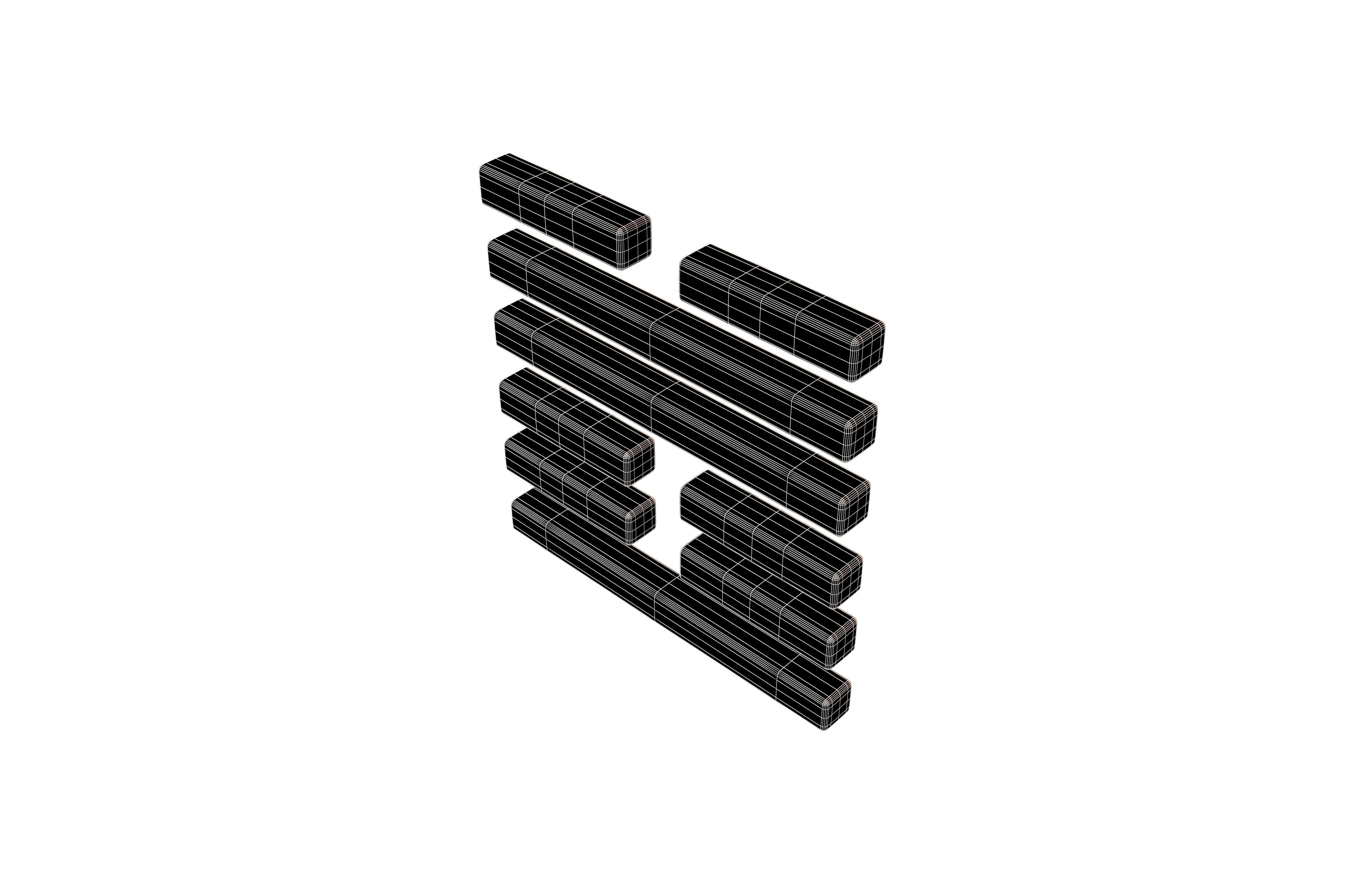 I Ching Hexagrams 17 sui v1 001 Low-poly 3D model_5