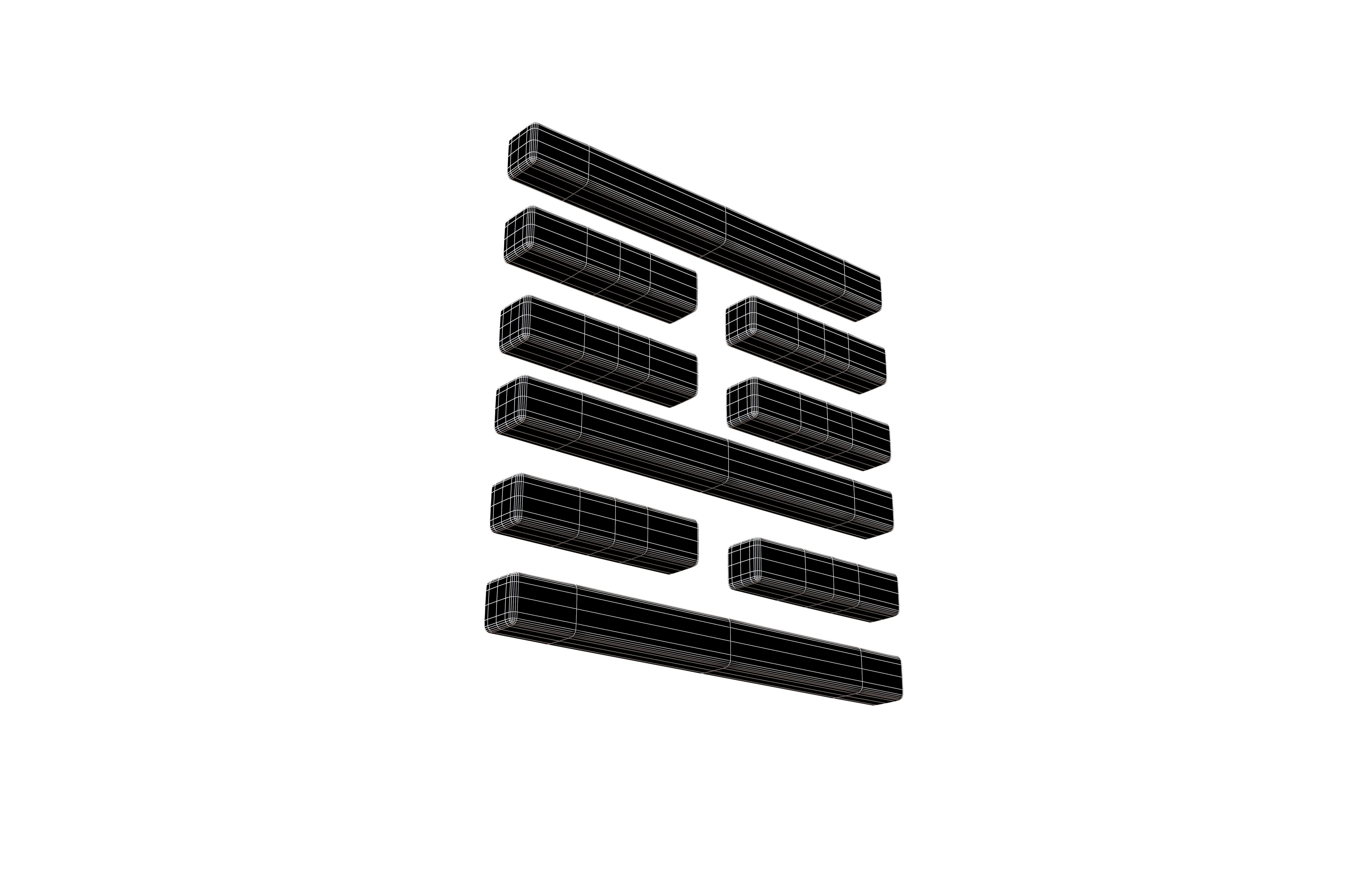 I Ching Hexagrams 22 bi v1 001 Low-poly 3D model_6