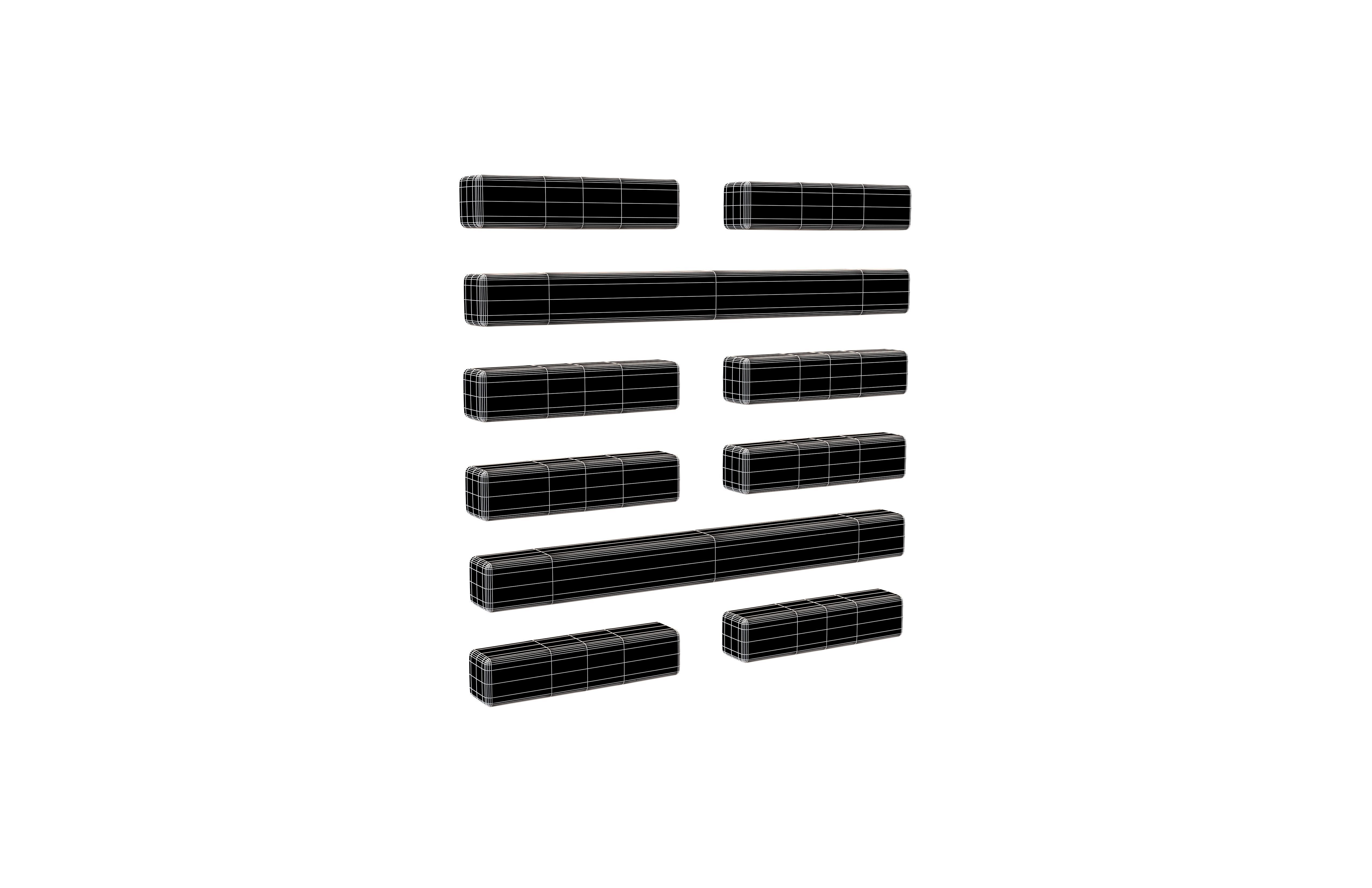 I Ching Hexagrams 29 kan v1 001 Low-poly 3D model_4