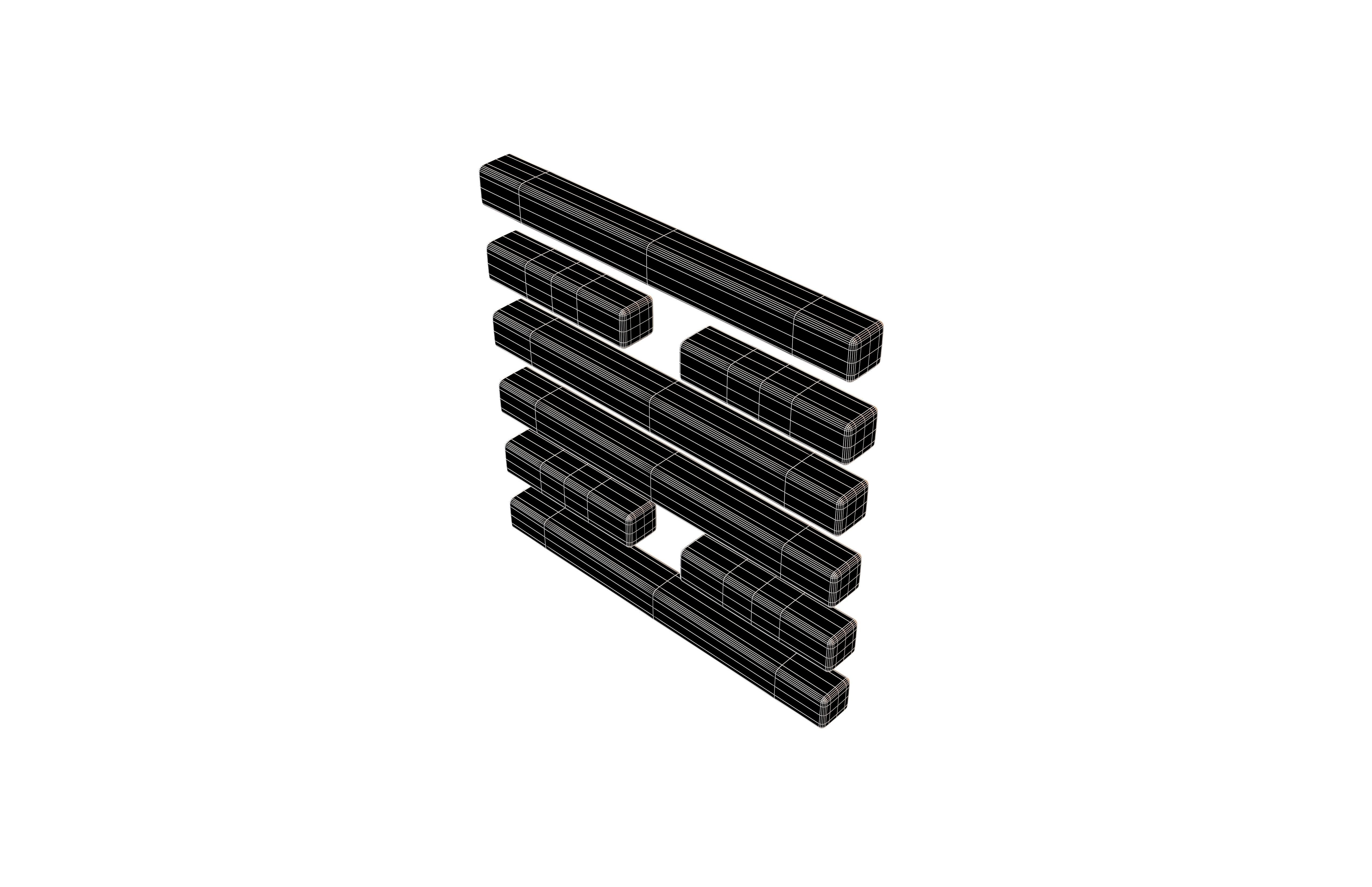 I Ching Hexagrams 30 li 1 001 Low-poly 3D model_4
