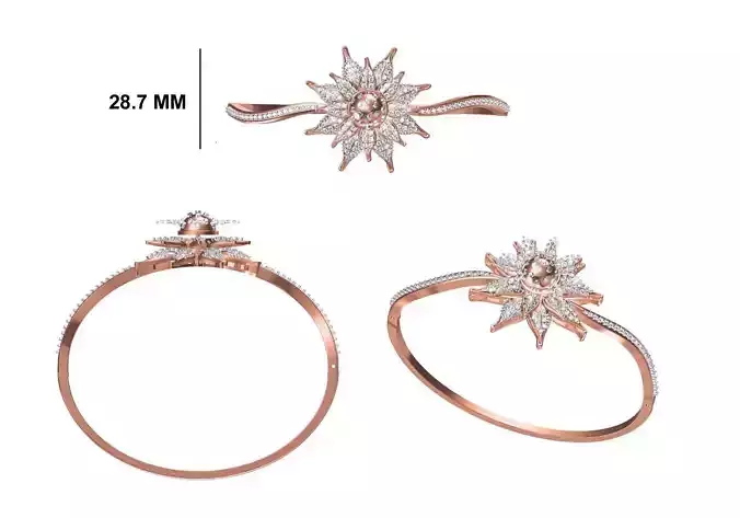 Women Bangle Bracelet STL JCD Details